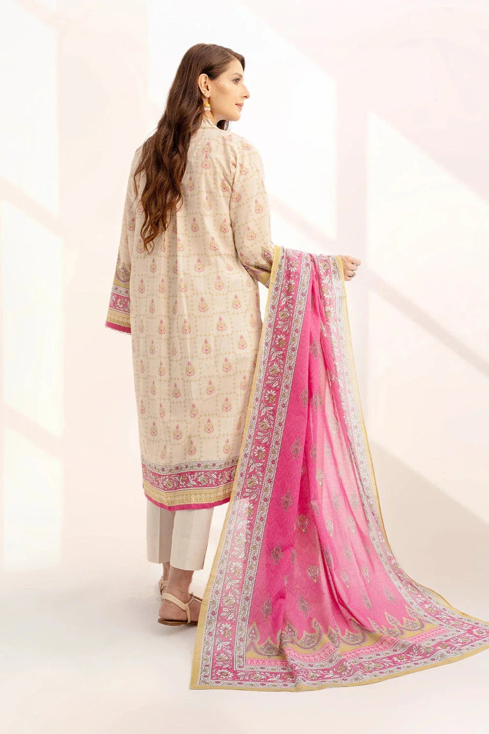 2PC Unstitched Printed Lawn Shirt and Dupatta KSD-3226 Printed KHAS STORES