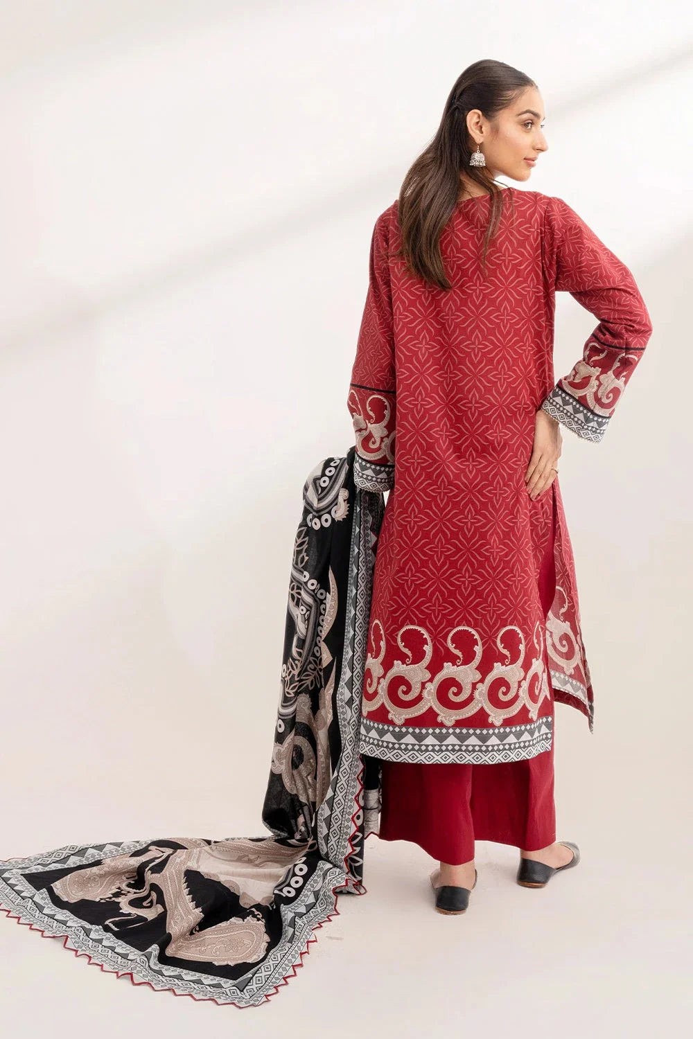 2PC Unstitched Printed Lawn Shirt and Dupatta KSD-3231 Printed KHAS STORES