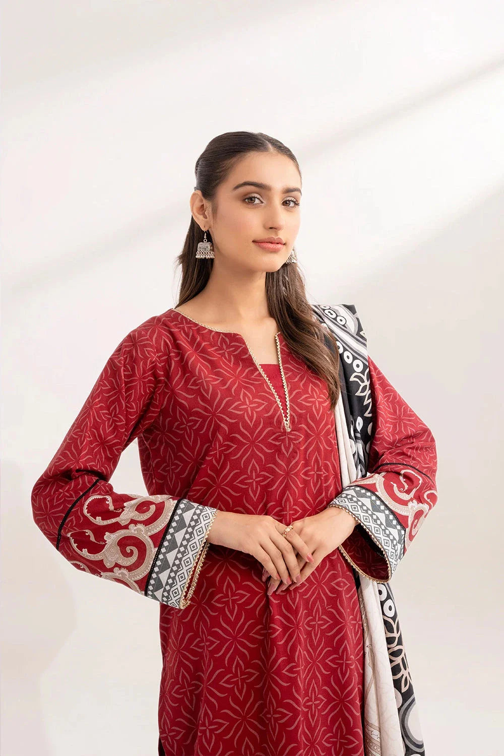 2PC Unstitched Printed Lawn Shirt and Dupatta KSD-3231 Printed KHAS STORES