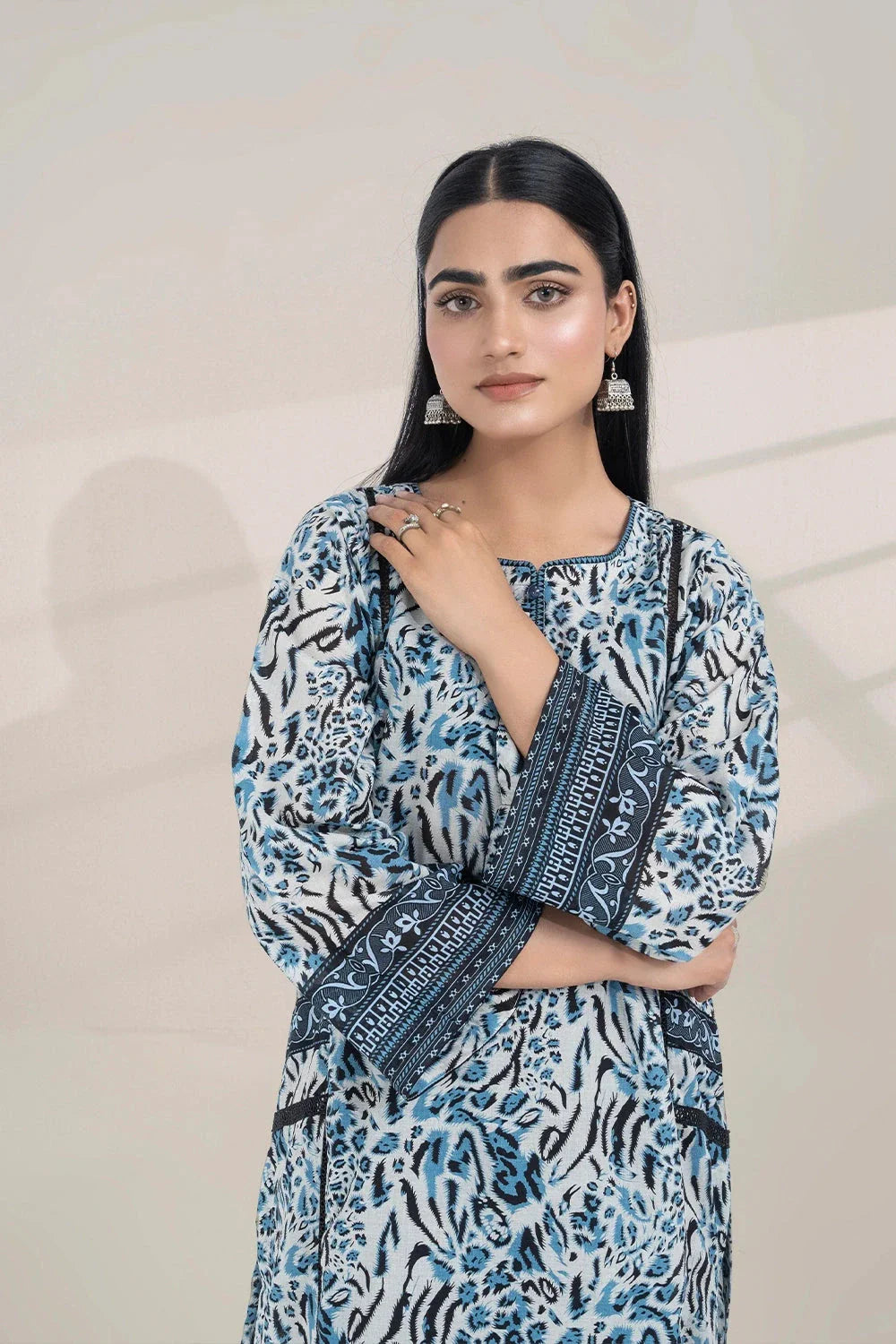 2PC Unstitched Printed Lawn Shirt and Dupatta KSD-3380 Printed KHAS STORES