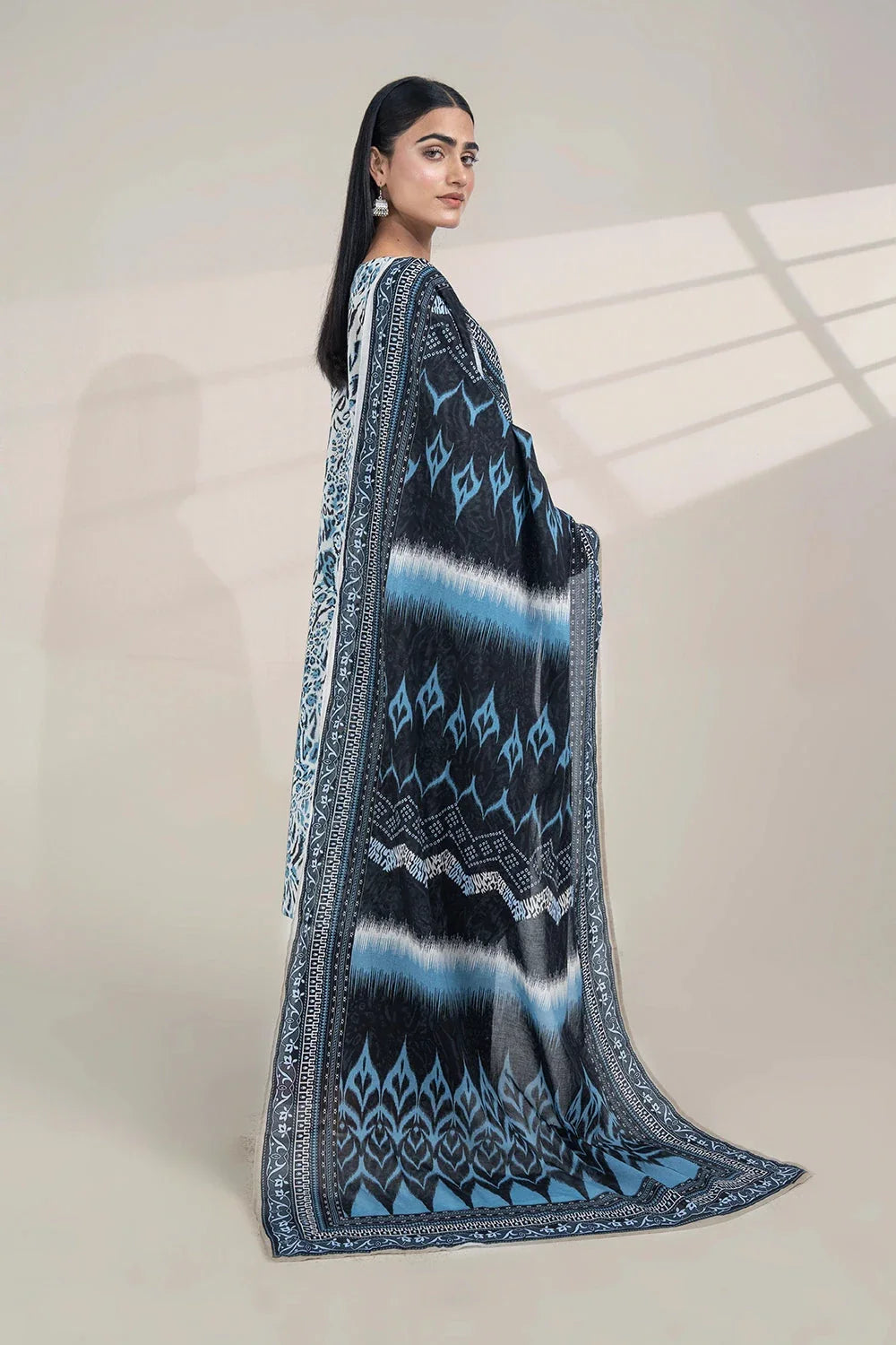 2PC Unstitched Printed Lawn Shirt and Dupatta KSD-3380 Printed KHAS STORES