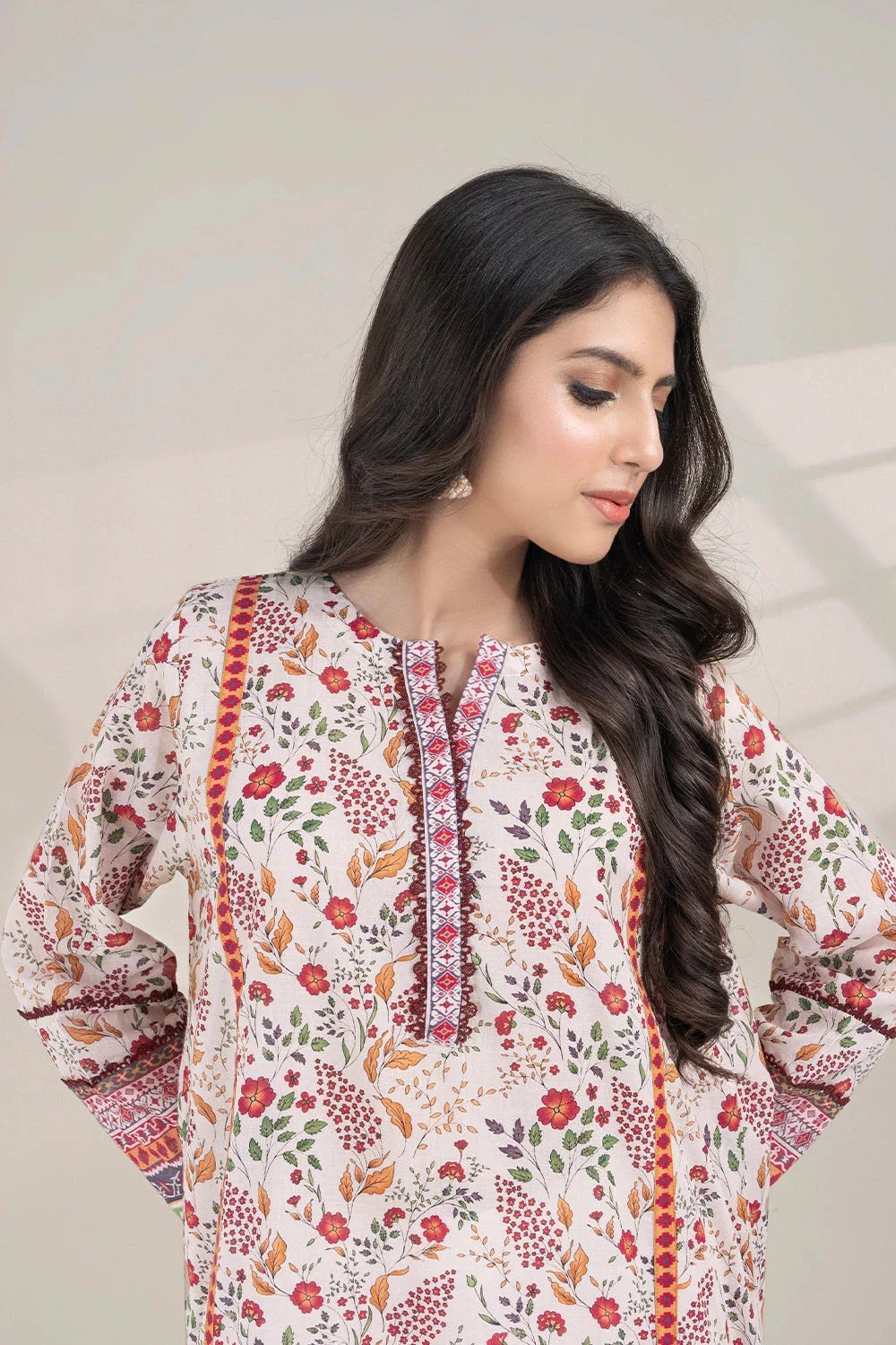 2PC Unstitched Printed Lawn Shirt and Dupatta KSD-3382 Printed KHAS STORES