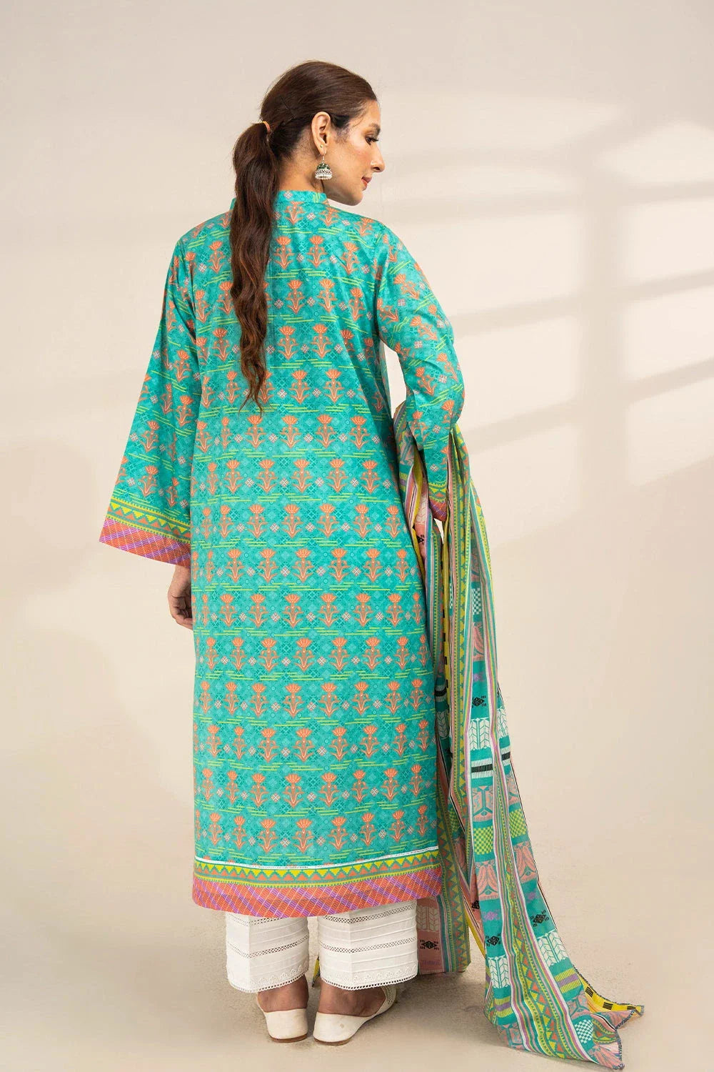 2PC Unstitched Printed Lawn Shirt and Dupatta KSD-3386 Printed KHAS STORES