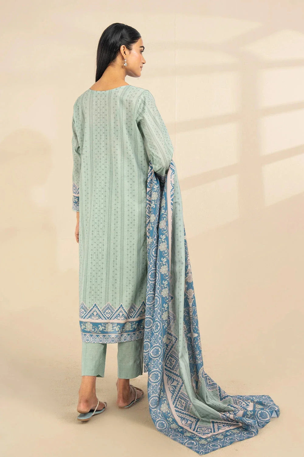 2PC Unstitched Printed Lawn Shirt and Dupatta KSD-3390 Printed KHAS STORES