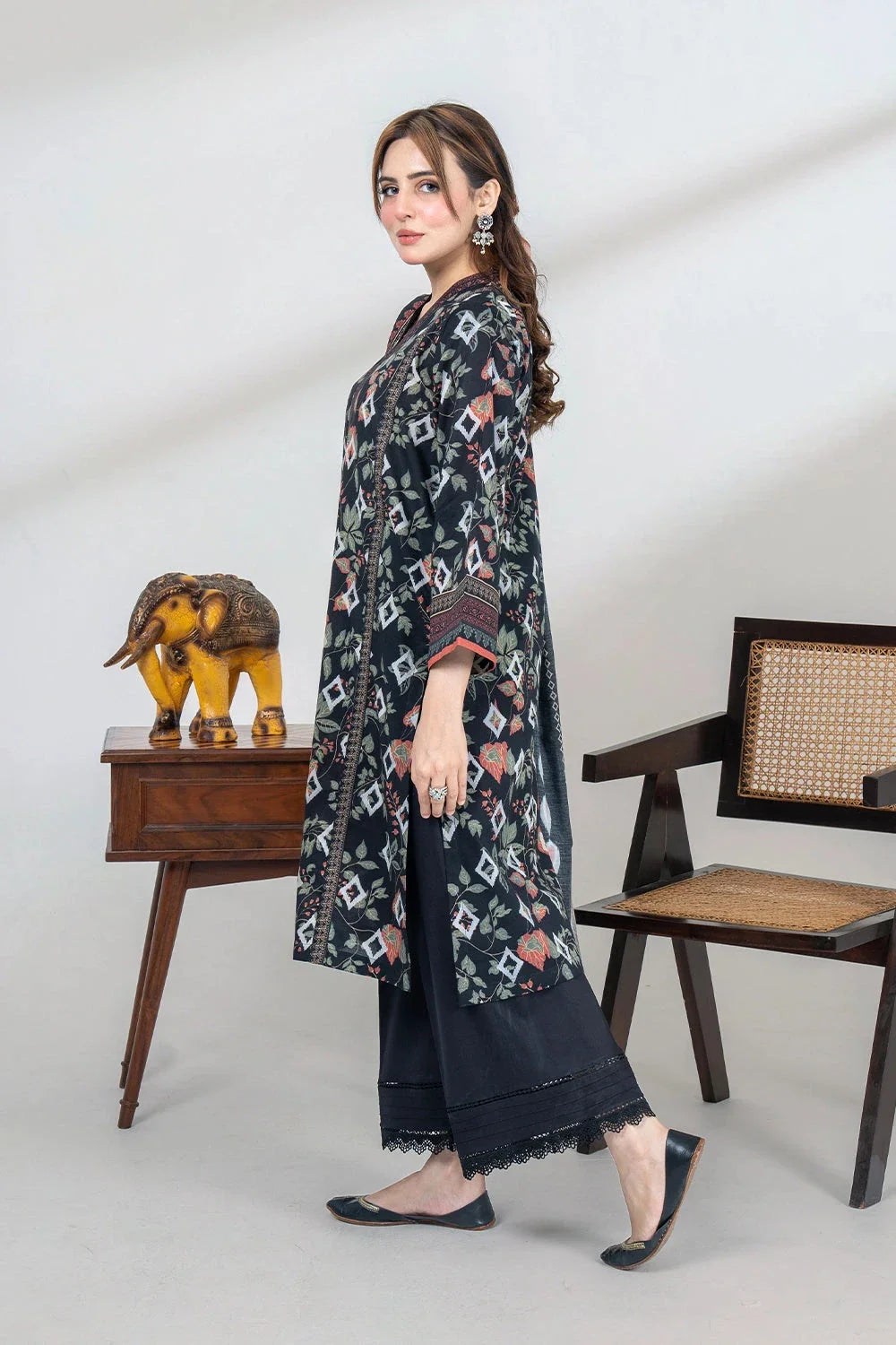 2PC Unstitched Printed Lawn Shirt and Dupatta KSD-3451 Printed KHAS STORES
