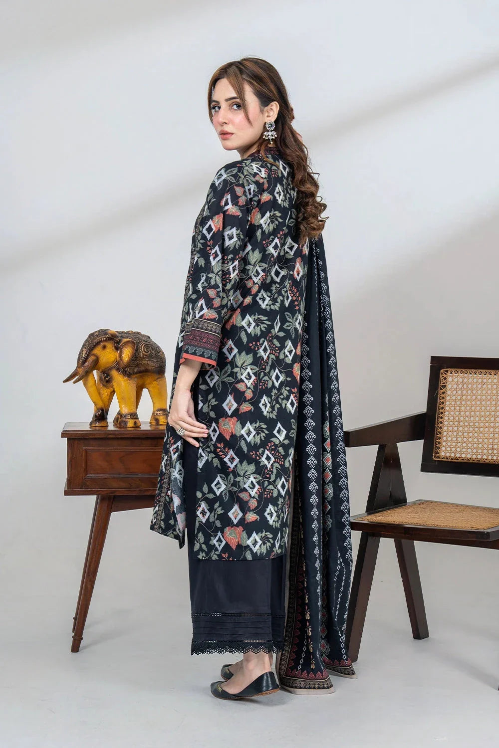 2PC Unstitched Printed Lawn Shirt and Dupatta KSD-3451 Printed KHAS STORES