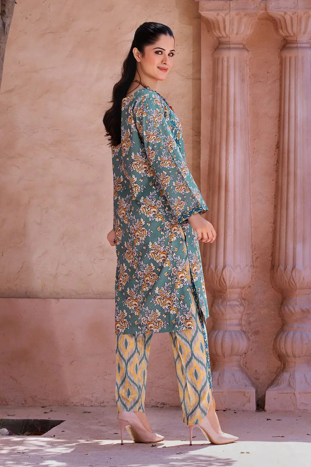 2PC Unstitched Printed Lawn Shirt and Trouser KST-2635 Printed KHAS STORES