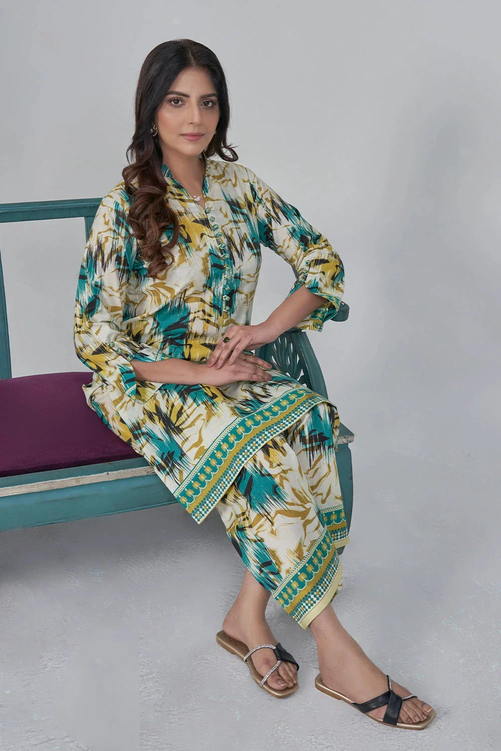 2PC Unstitched Printed Lawn Shirt and Trouser KST-3117 Printed KHAS STORES
