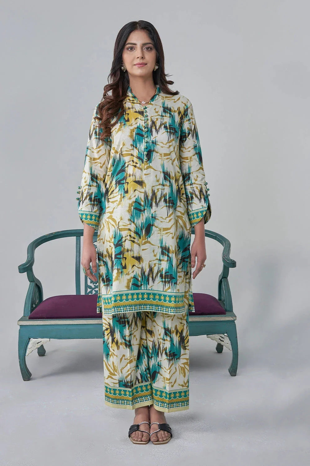 2PC Unstitched Printed Lawn Shirt and Trouser KST-3117 Printed KHAS STORES