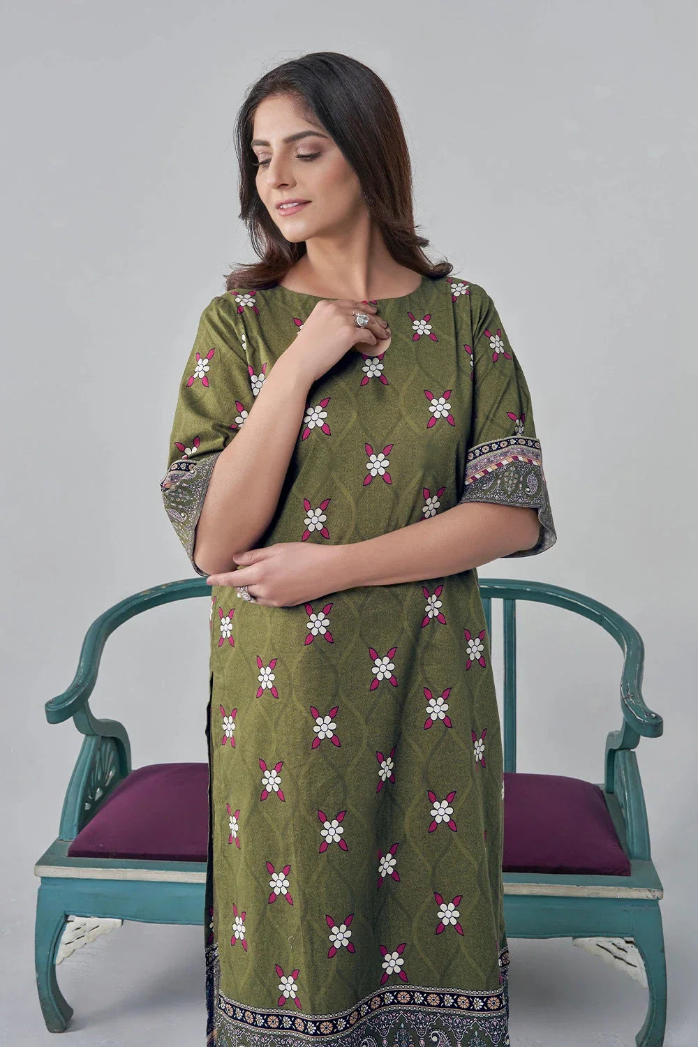 2PC Unstitched Printed Lawn Shirt and Trouser KST-3118 Printed KHAS STORES