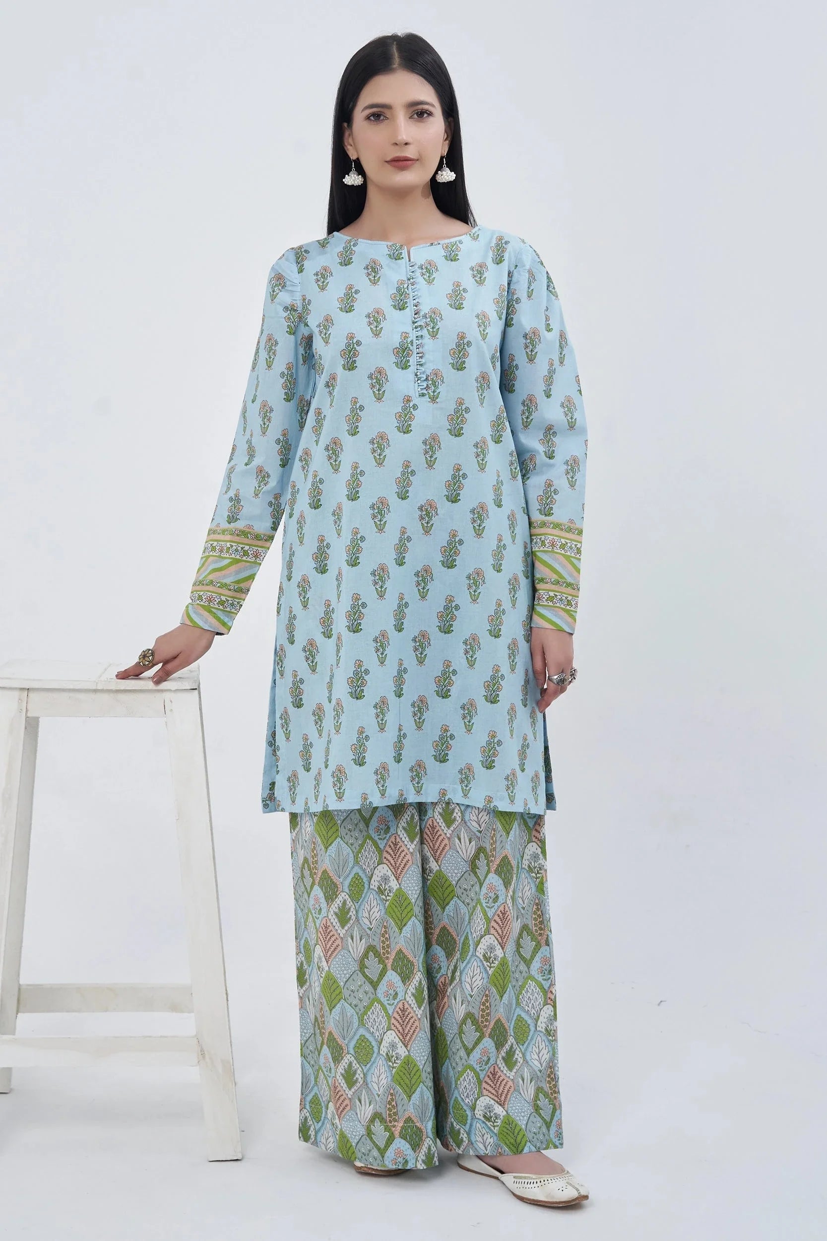 2PC Unstitched Printed Lawn Shirt and Trouser KST-3134 Printed KHAS STORES