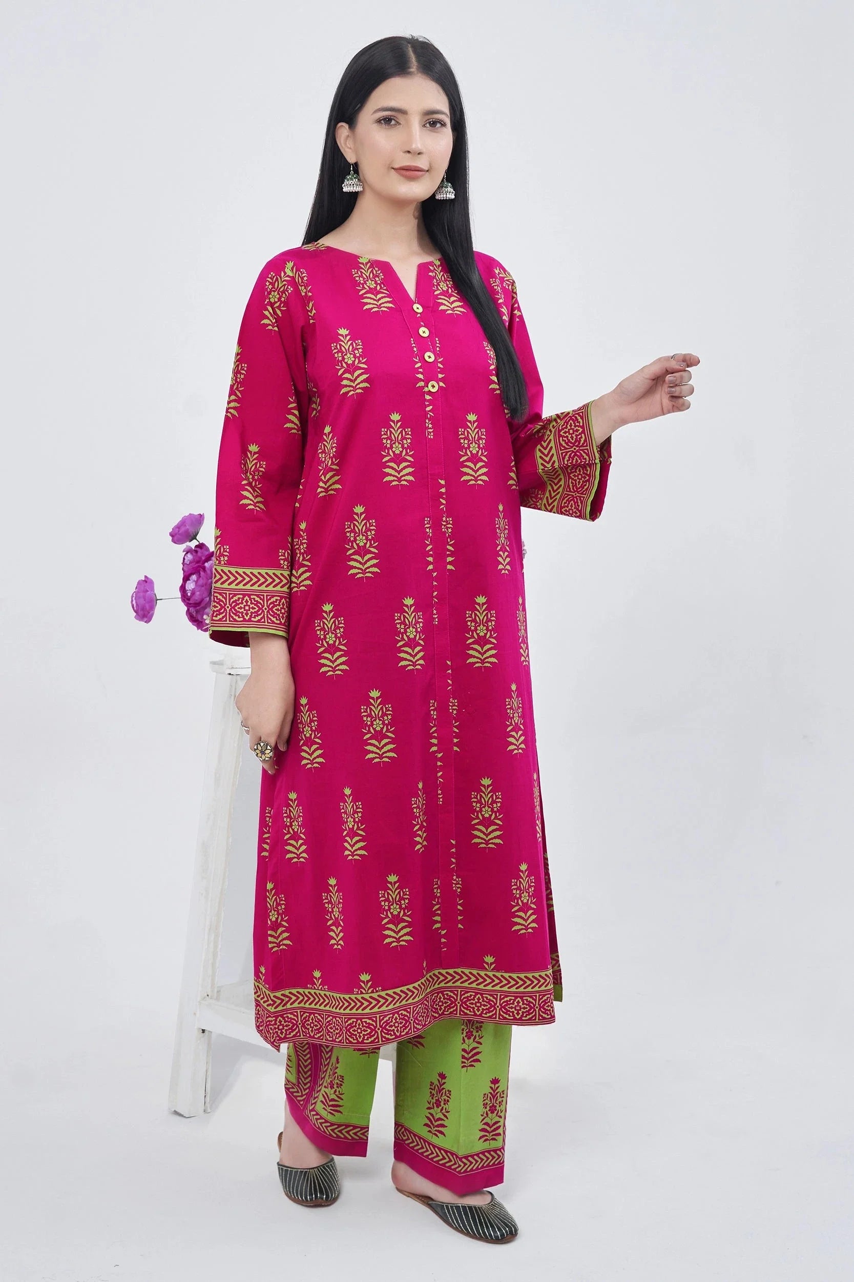2PC Unstitched Printed Lawn Shirt and Trouser KST-3136 Printed KHAS STORES