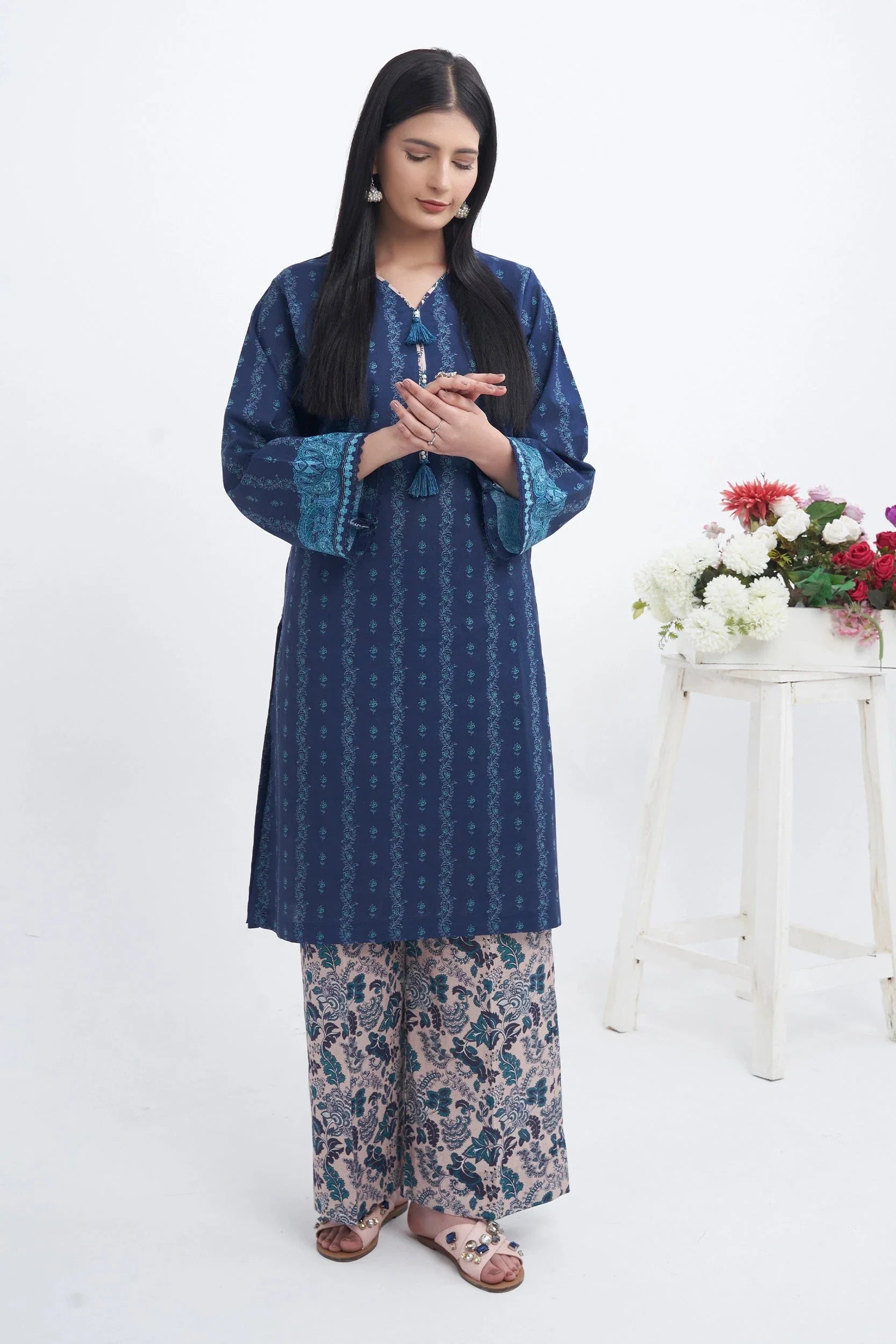 2PC Unstitched Printed Lawn Shirt and Trouser KST-3137 Printed KHAS STORES