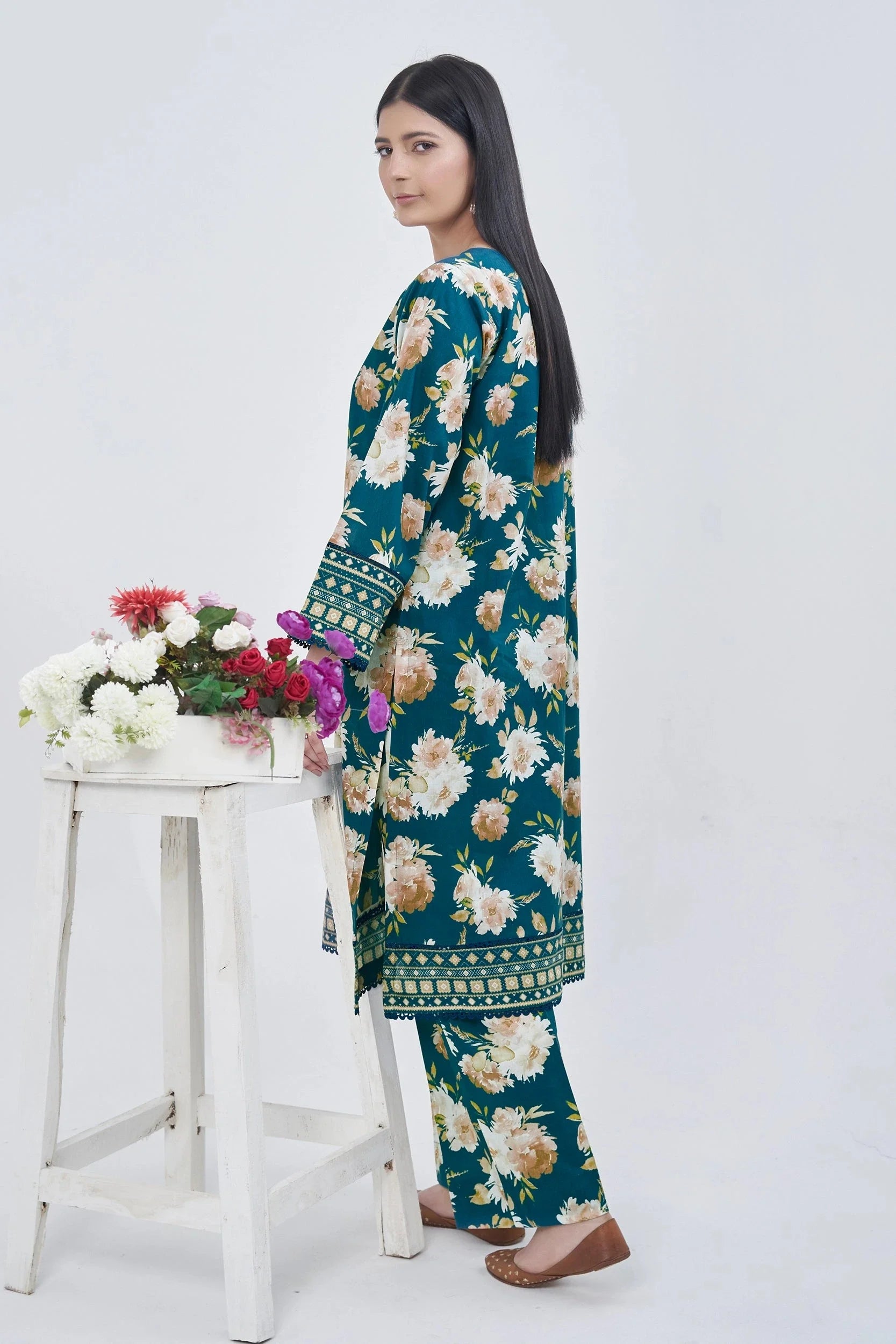 2PC Unstitched Printed Lawn Shirt and Trouser KST-3138 Printed KHAS STORES