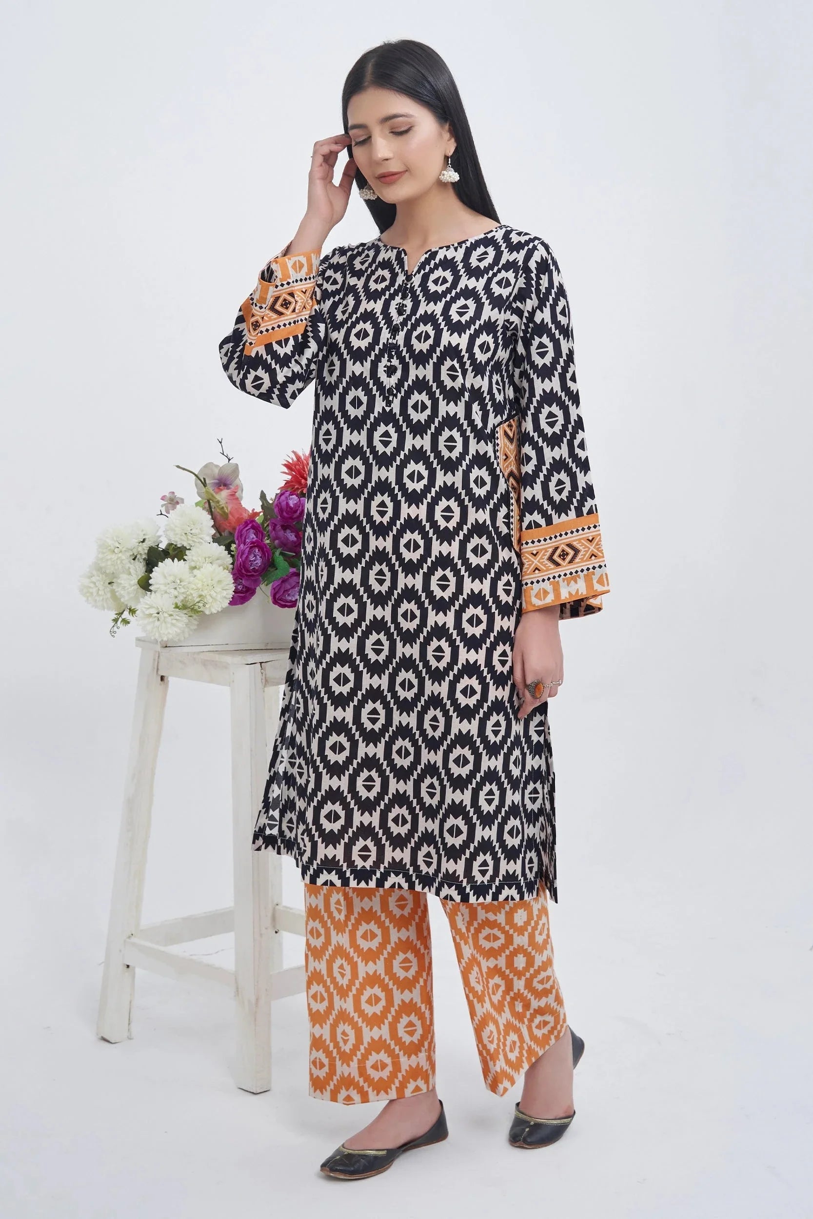 2PC Unstitched Printed Lawn Shirt and Trouser KST-3141 Printed KHAS STORES