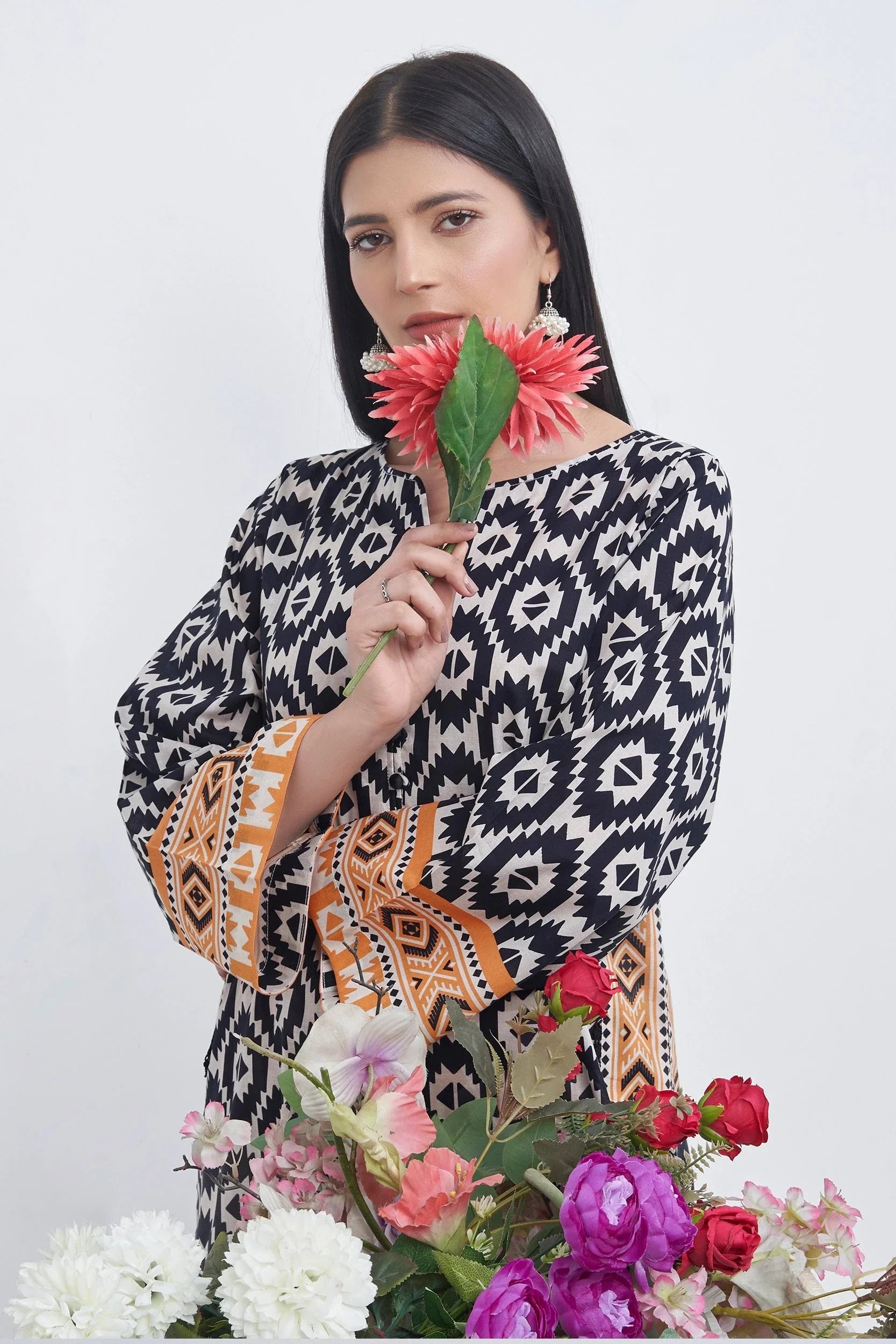 2PC Unstitched Printed Lawn Shirt and Trouser KST-3141 Printed KHAS STORES