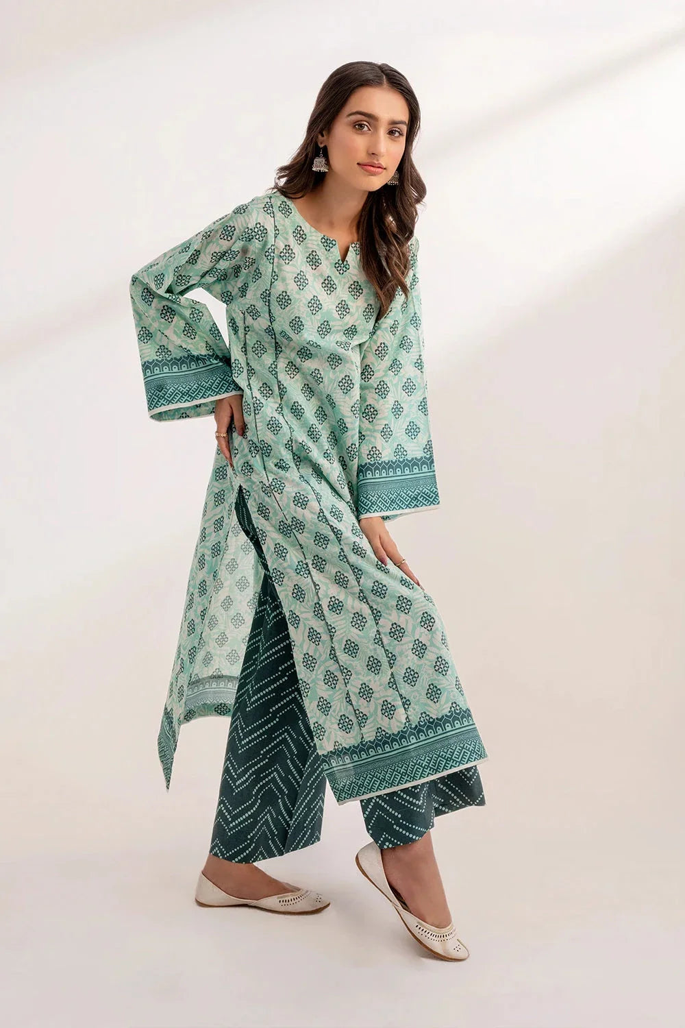 2PC Unstitched Printed Lawn Shirt and Trouser KST-3234 Printed KHAS STORES