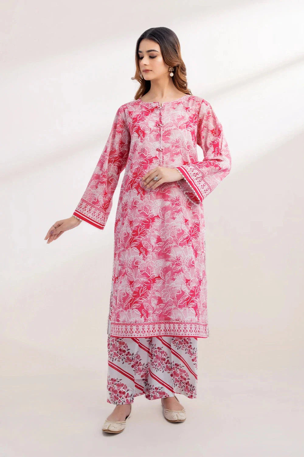 2PC Unstitched Printed Lawn Shirt and Trouser KST-3245 Printed KHAS STORES