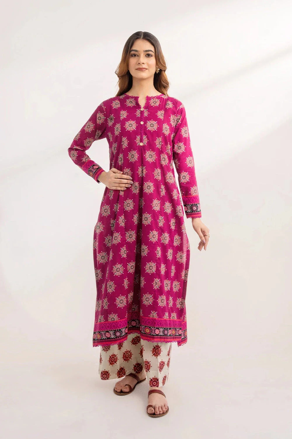 2PC Unstitched Printed Lawn Shirt and Trouser KST-3249 Printed KHAS STORES