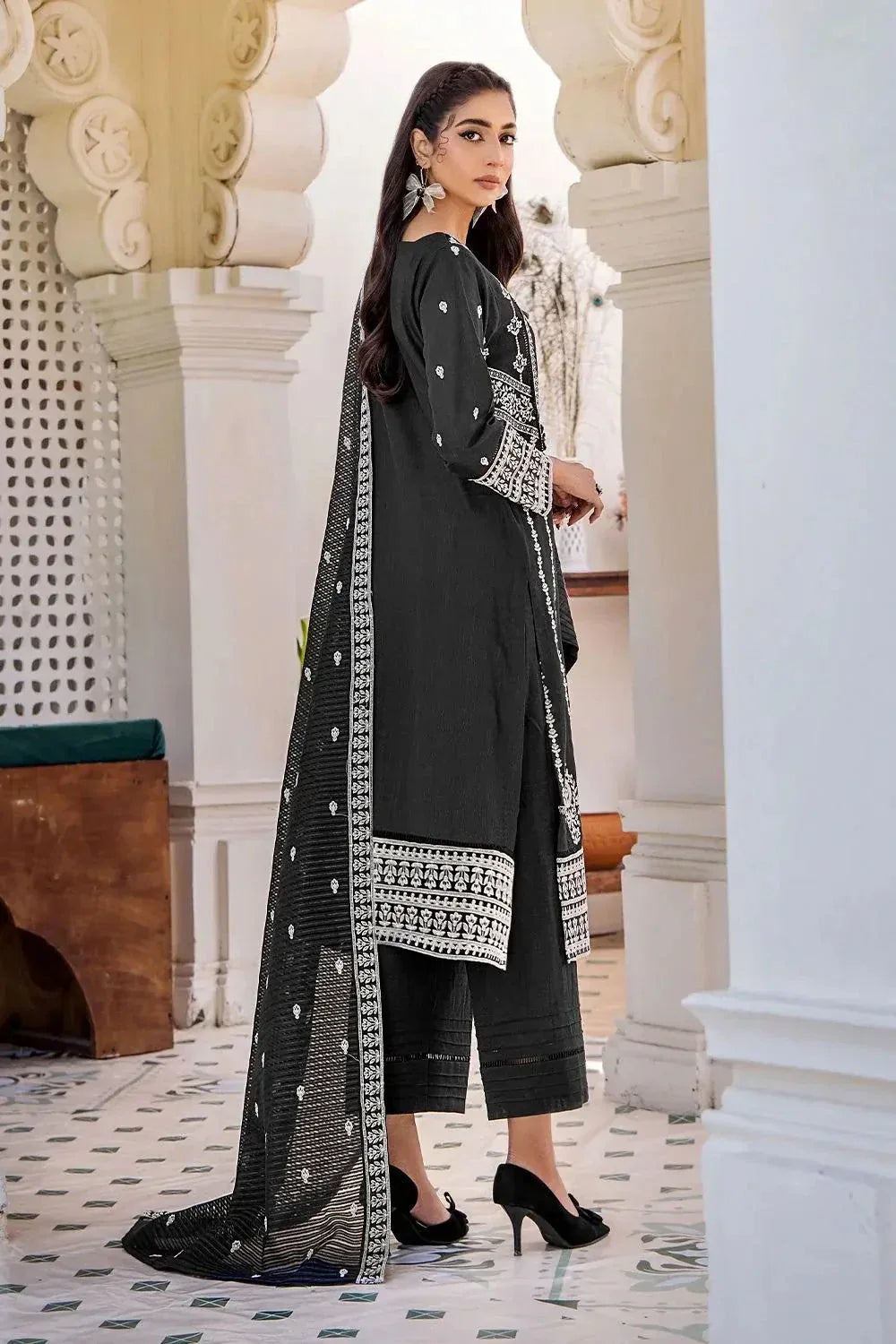 3 Pcs Unstitched Emb Khaddar Suit KKE-1614 KHAS STORES