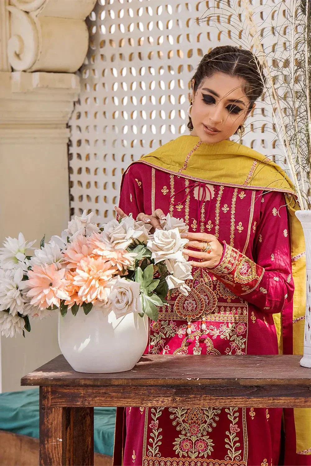 3 Pcs Unstitched Emb Khaddar Suit KKE-1618 KHAS STORES