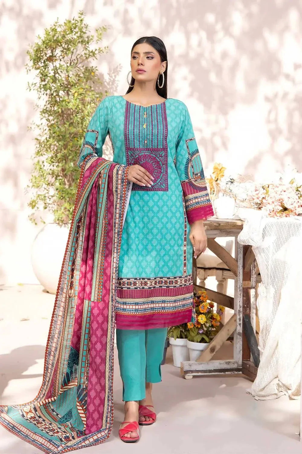 3 Pcs Unstitched Emb Khaddar Suit KKE-2215 KHAS STORES