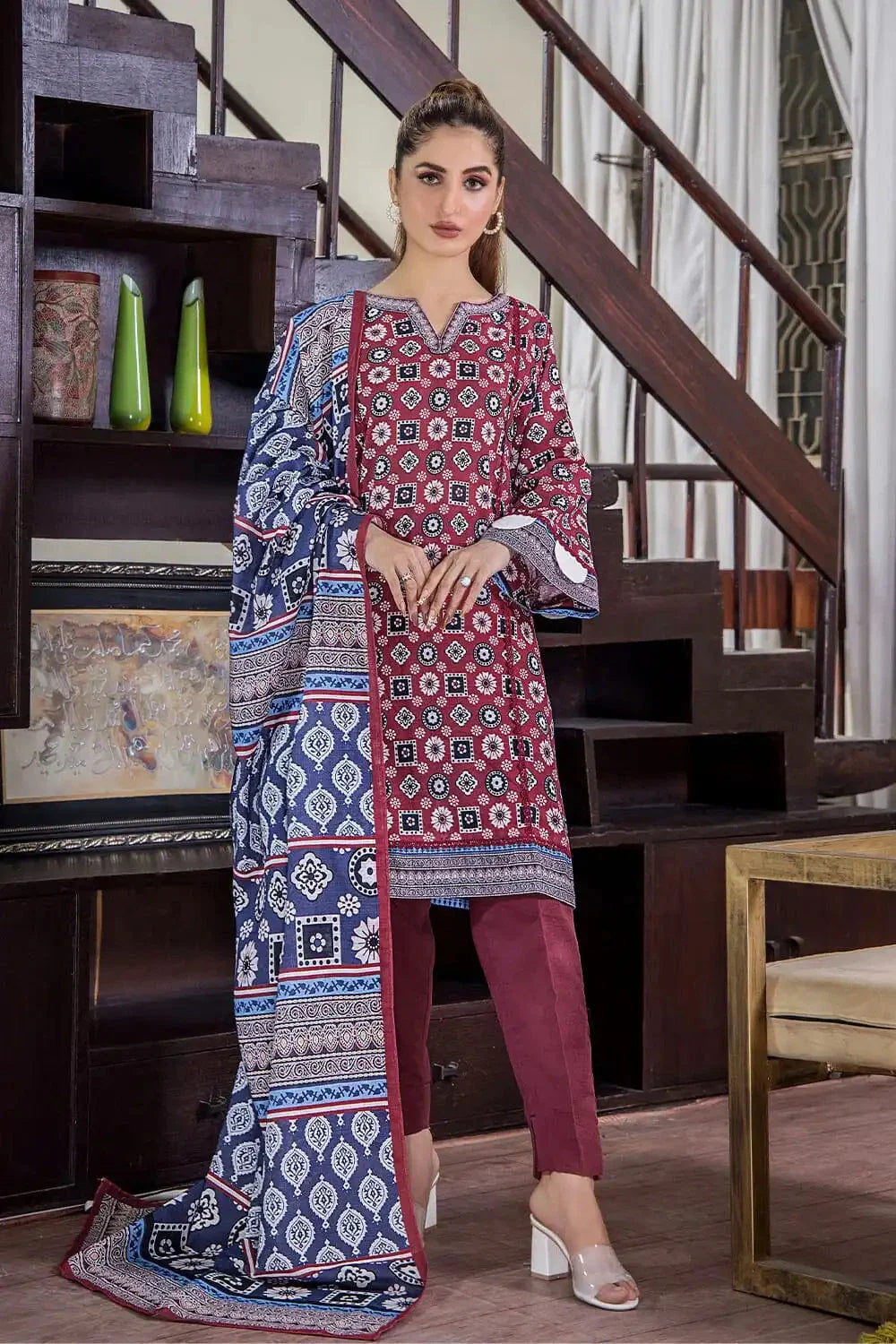 3 Pcs Unstitched Khaddar Suit KKH-2224 KHAS STORES