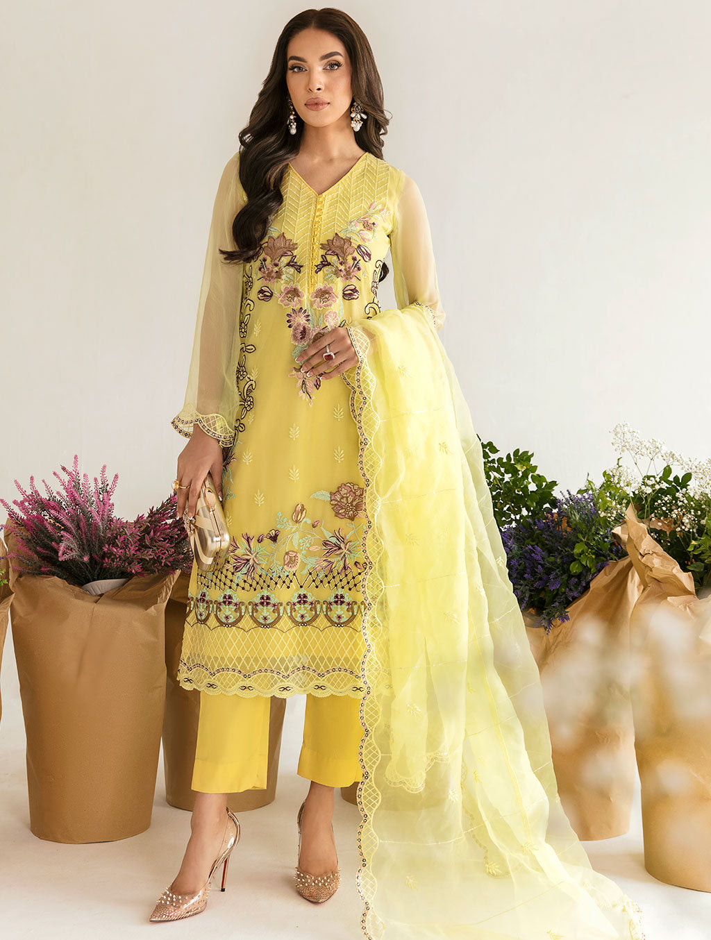 3 Piece Unstitched Chiffon Suit KNAC-1155 Chiffon Collection 2022-Volume 2 FASUNSLAD