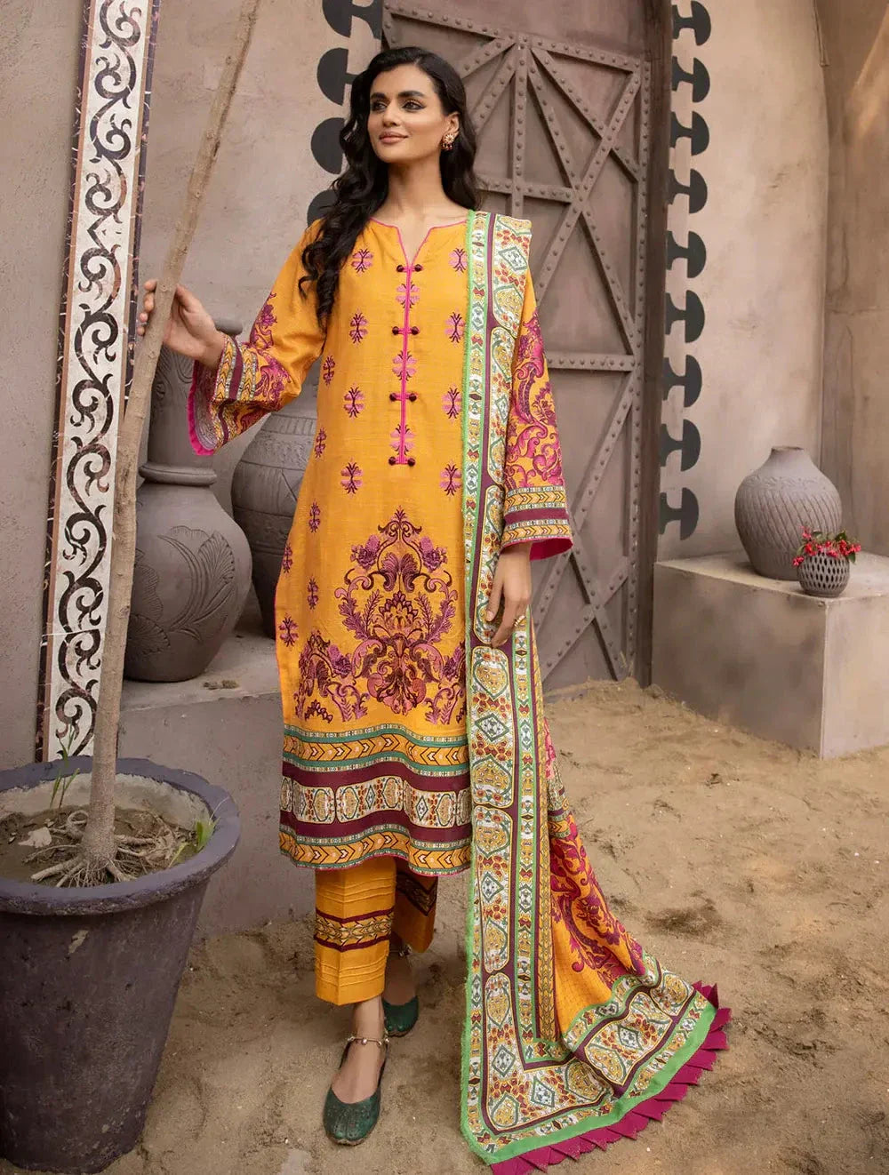 3 Piece Unstitched Khaddar Suit KKS-1521 KHAS STORES