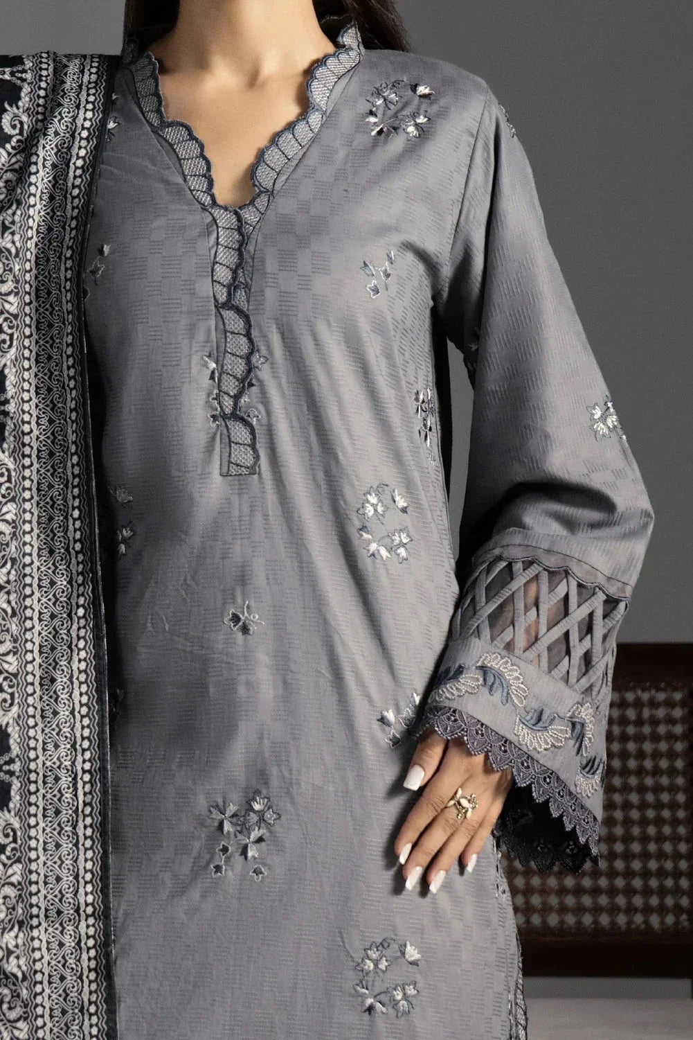3PC Embroidered Cambric Suit | KCCE-4220 Embroidered KHAS STORES
