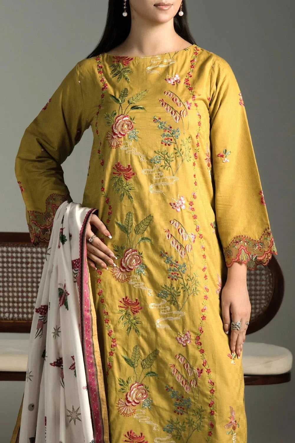 3PC Embroidered Cambric Suit | KCCE-4221 Embroidered KHAS STORES