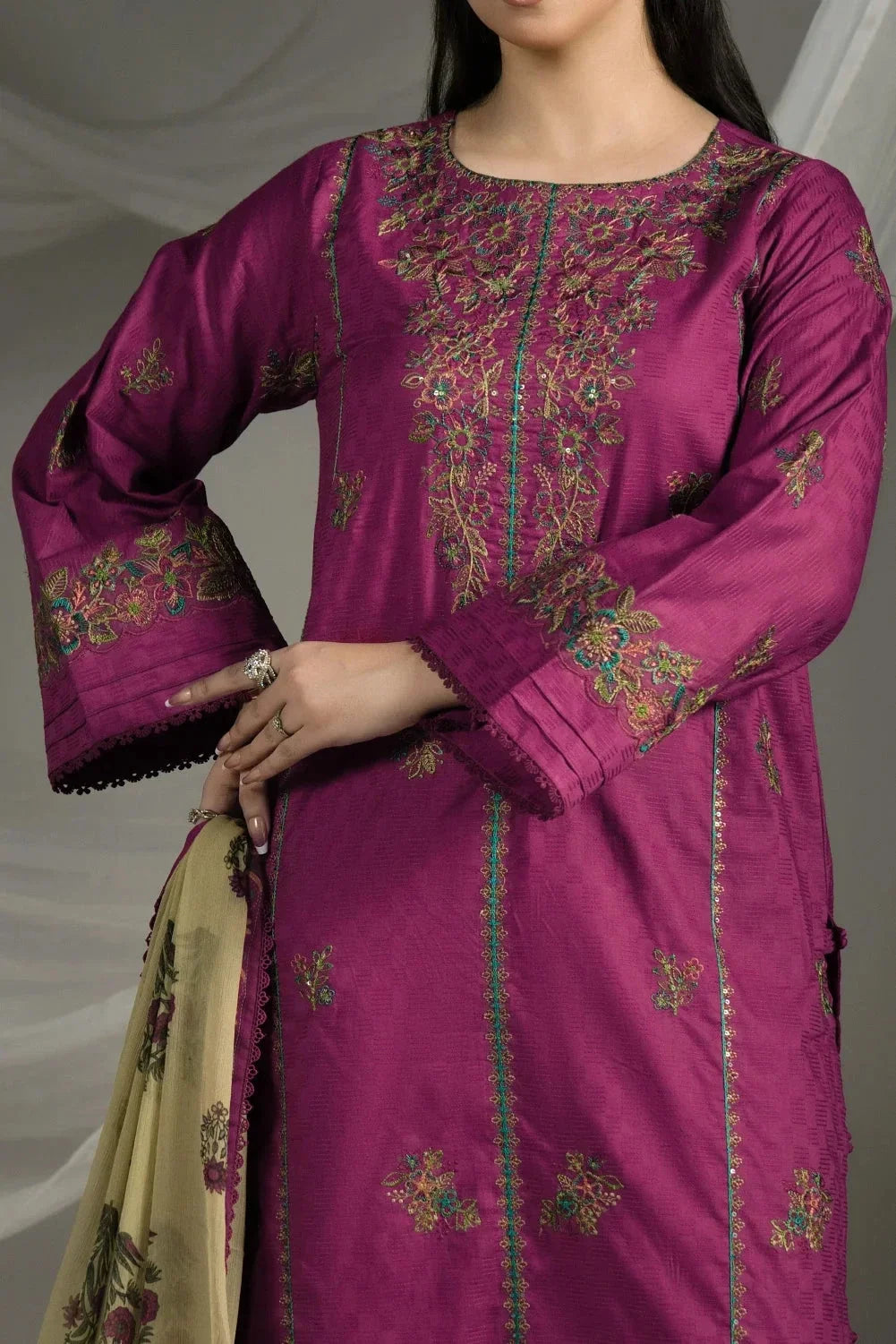 3PC Embroidered Cambric Suit | KCCE-4224 Embroidered KHAS STORES