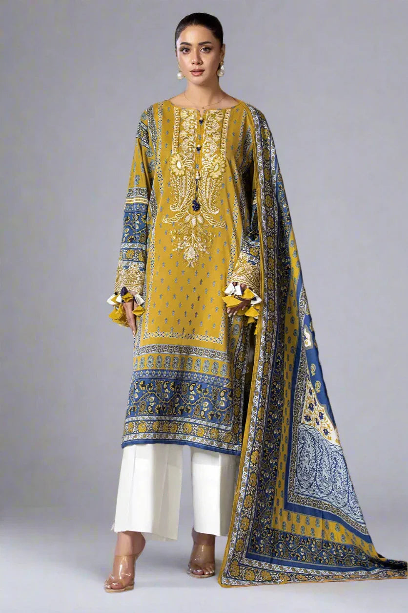 3PC Embroidered Unstitched Cambric Suit KCCE-2846 Embroidered KHAS STORES