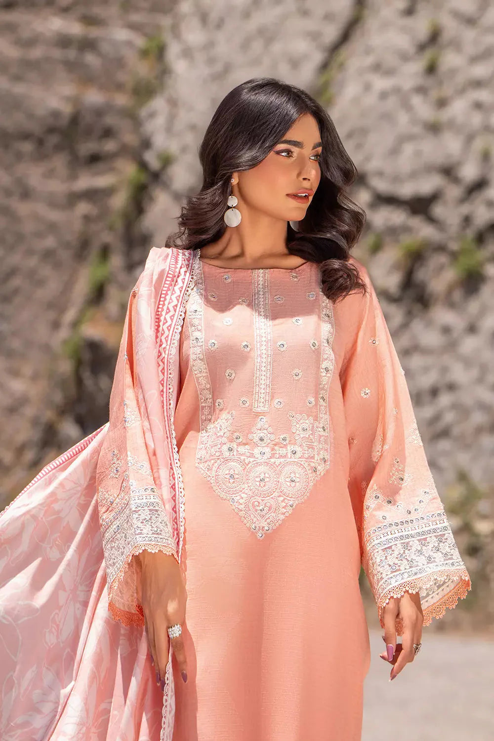 3PC Embroidered Unstitched Cambric Suit KSDE-2824 Embroidered KHAS STORES