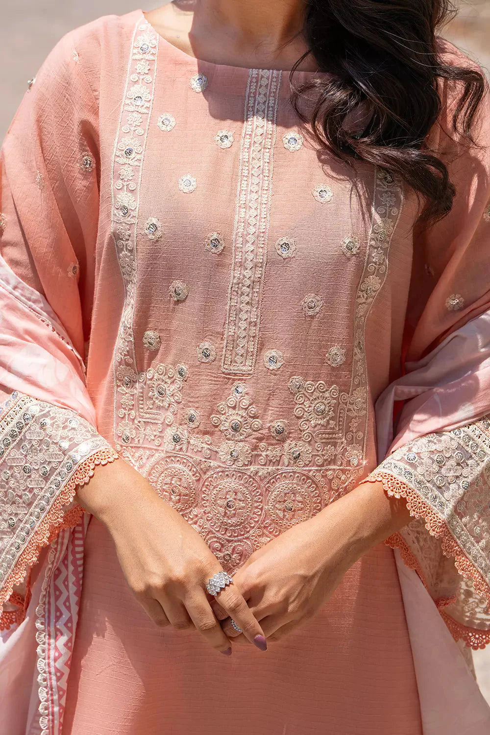 3PC Embroidered Unstitched Cambric Suit KSDE-2824 Embroidered KHAS STORES