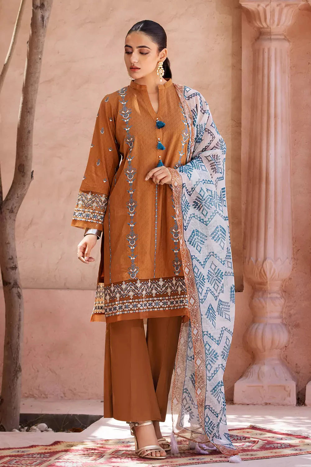 3PC Embroidered Unstitched Jacquard Suit KCNE-2619 Embroidered KHAS STORES