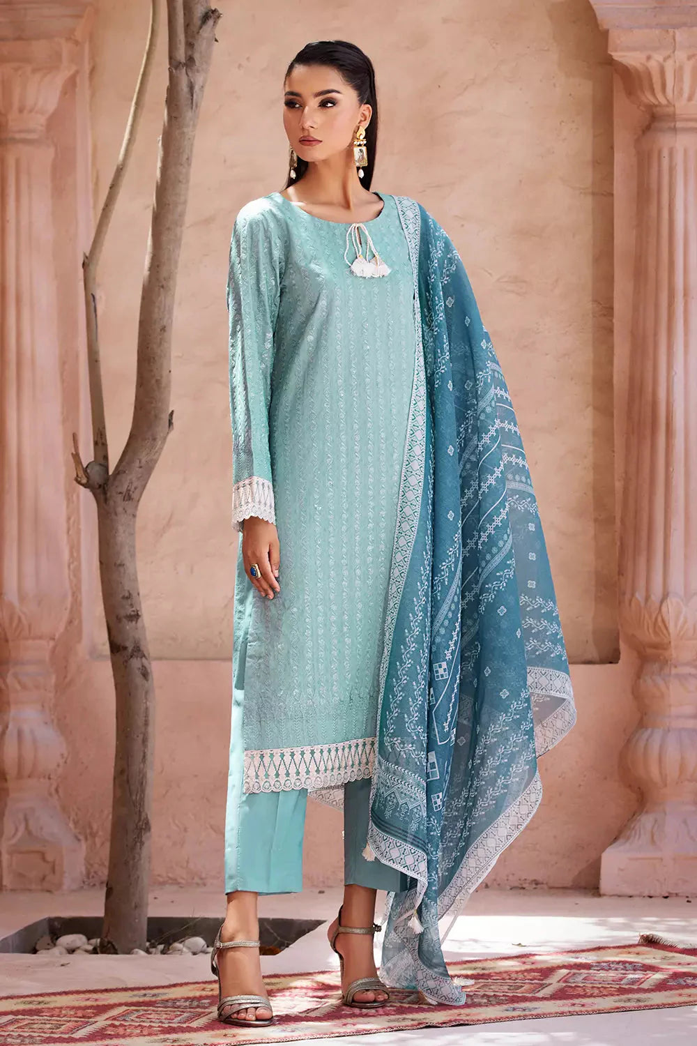 3PC Embroidered Unstitched Jacquard Suit KCNE-2620 Embroidered KHAS STORES