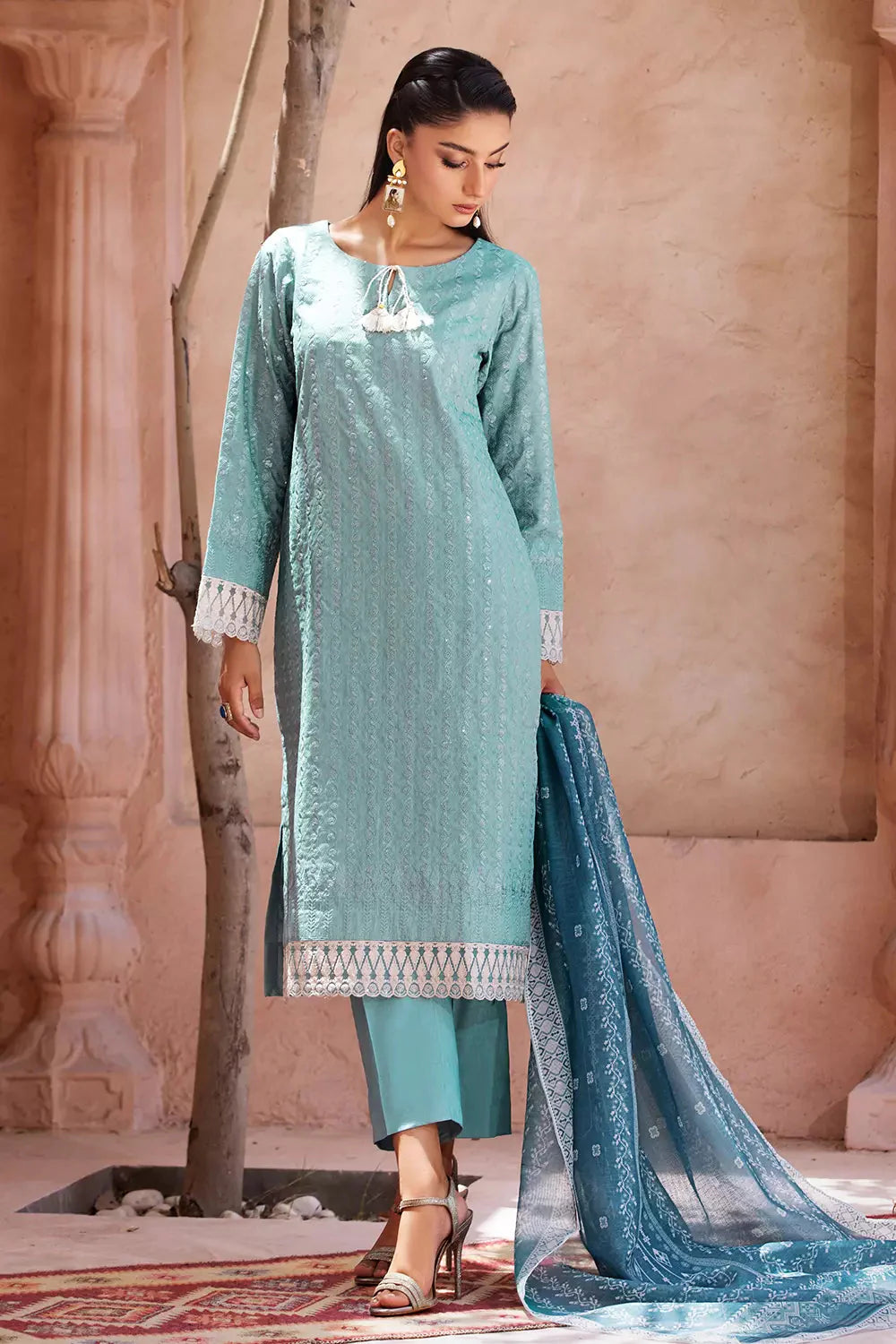 3PC Embroidered Unstitched Jacquard Suit KCNE-2620 Embroidered KHAS STORES
