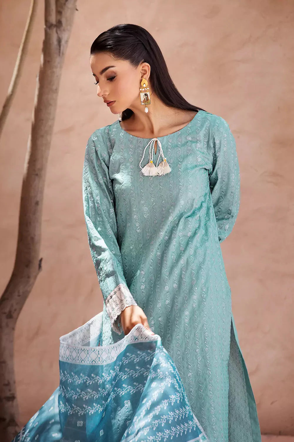 3PC Embroidered Unstitched Jacquard Suit KCNE-2620 Embroidered KHAS STORES