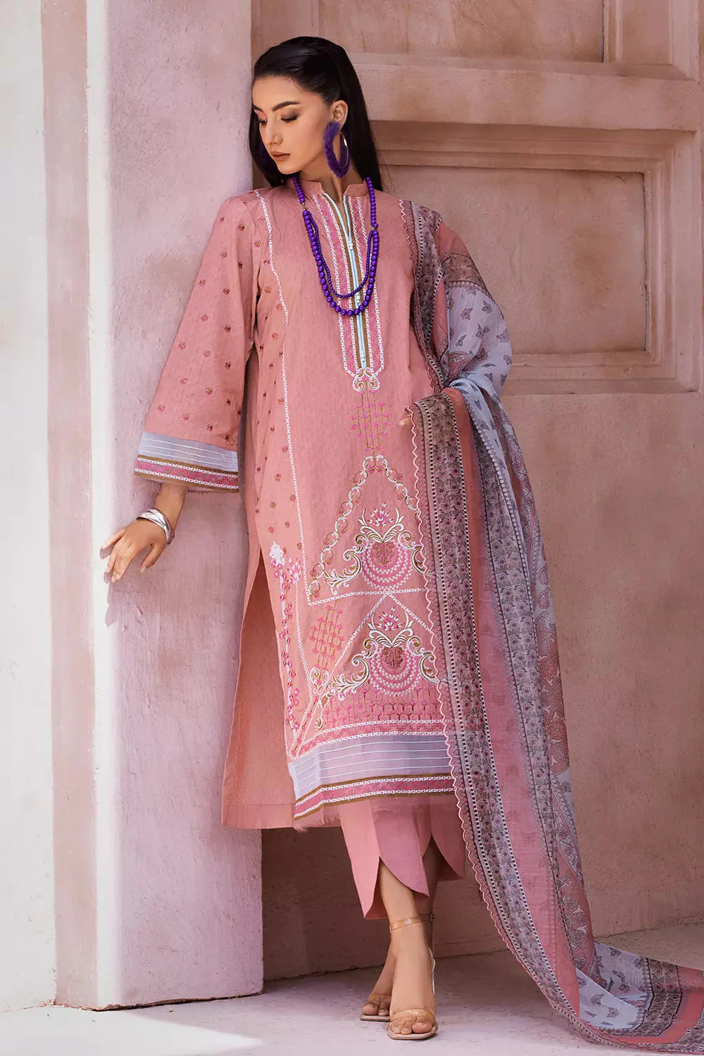 3PC Embroidered Unstitched Jacquard Suit KCNE-2622 Embroidered KHAS STORES