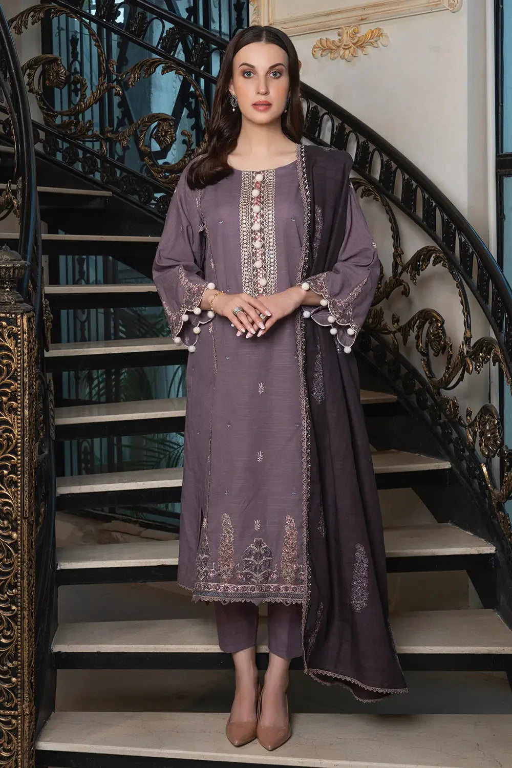 3PC Embroidered Unstitched Khaddar Suit KKE-2959 Embroidered KHAS STORES