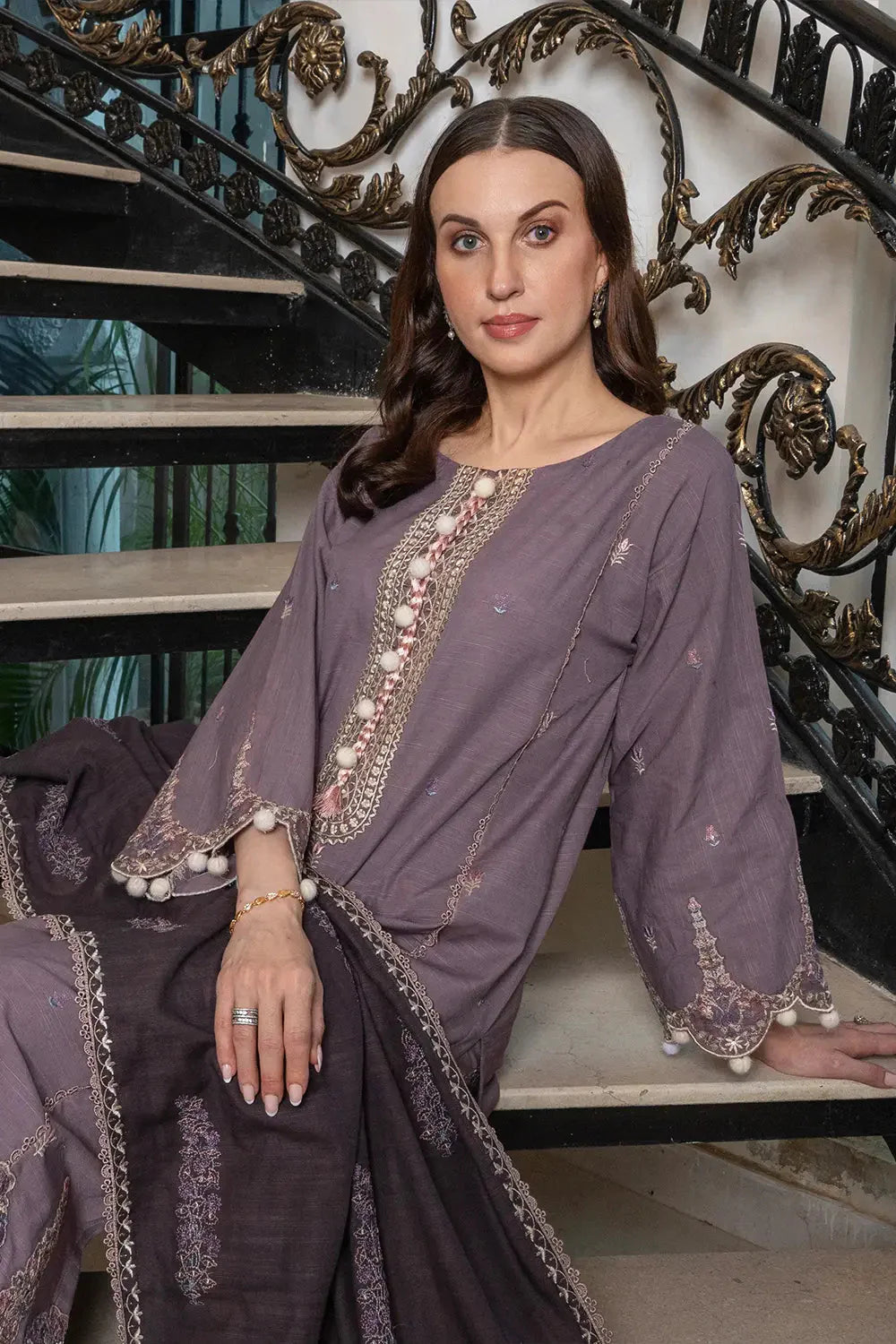 3PC Embroidered Unstitched Khaddar Suit KKE-2959 Embroidered KHAS STORES