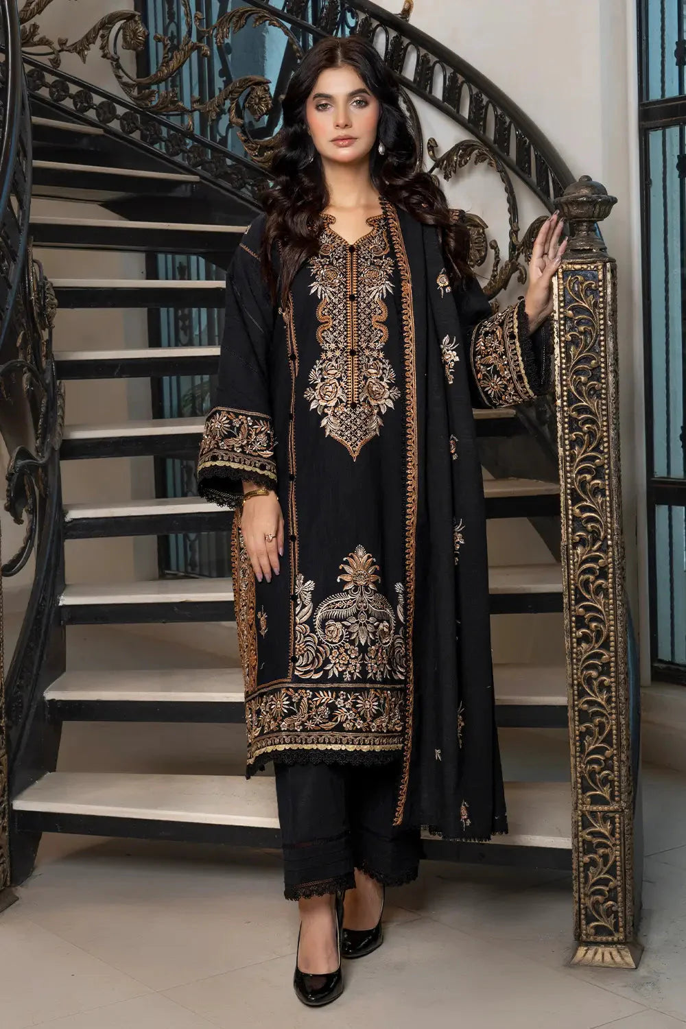 3PC Embroidered Unstitched Khaddar Suit KKE-2960 Embroidered KHAS STORES