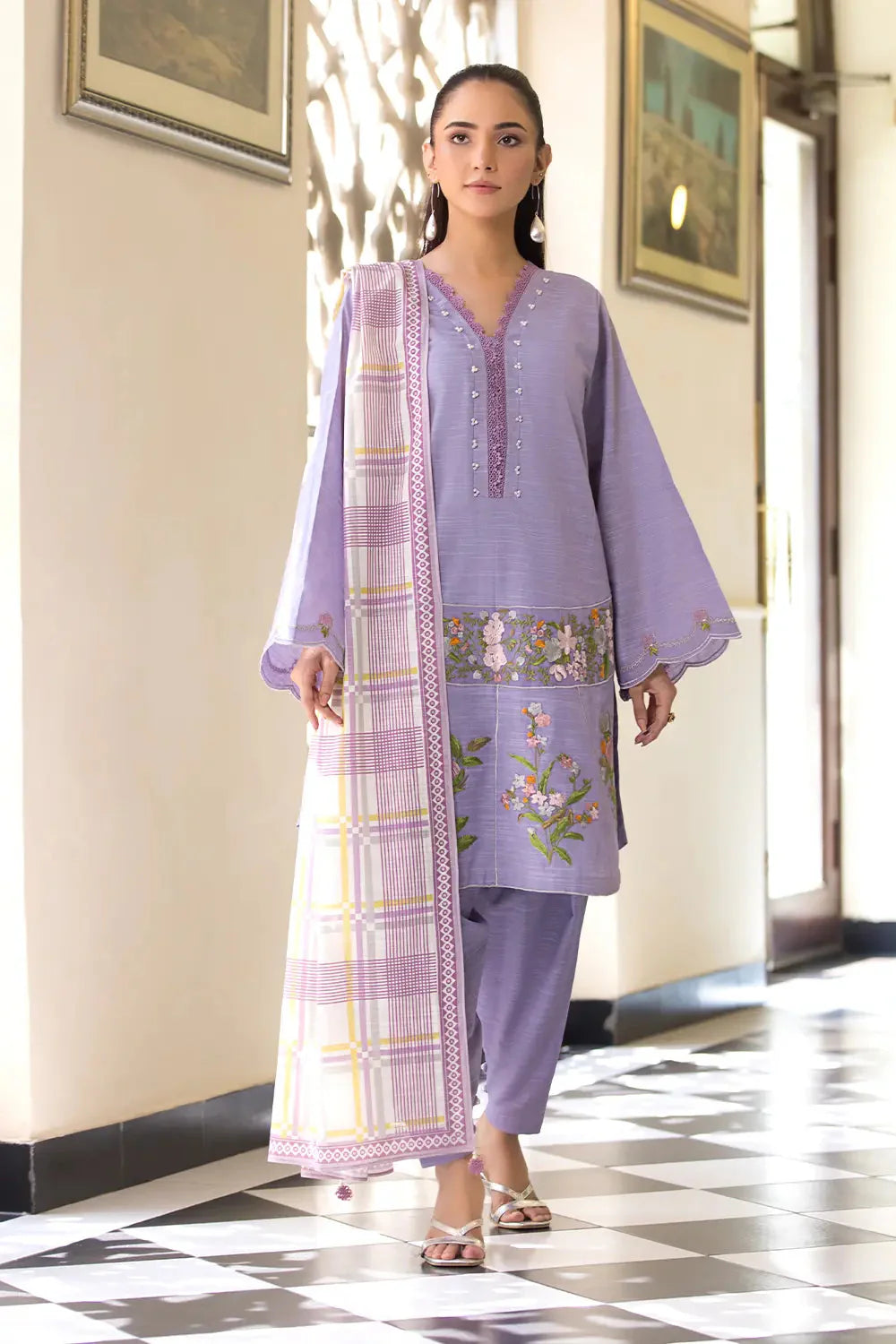 3PC Embroidered Unstitched Khaddar Suit KKE-2973 Embroidered KHAS STORES