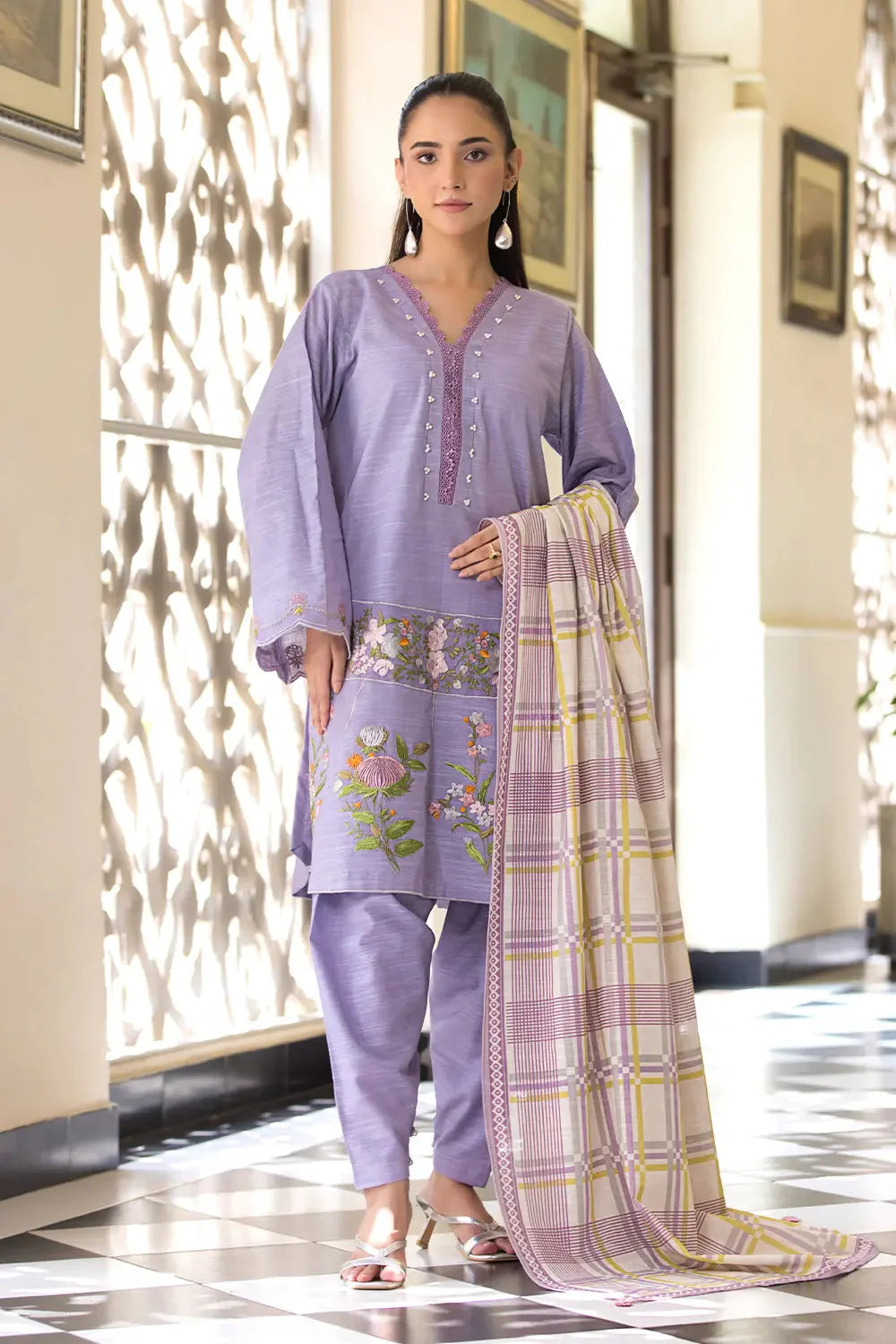 3PC Embroidered Unstitched Khaddar Suit KKE-2973 Embroidered KHAS STORES