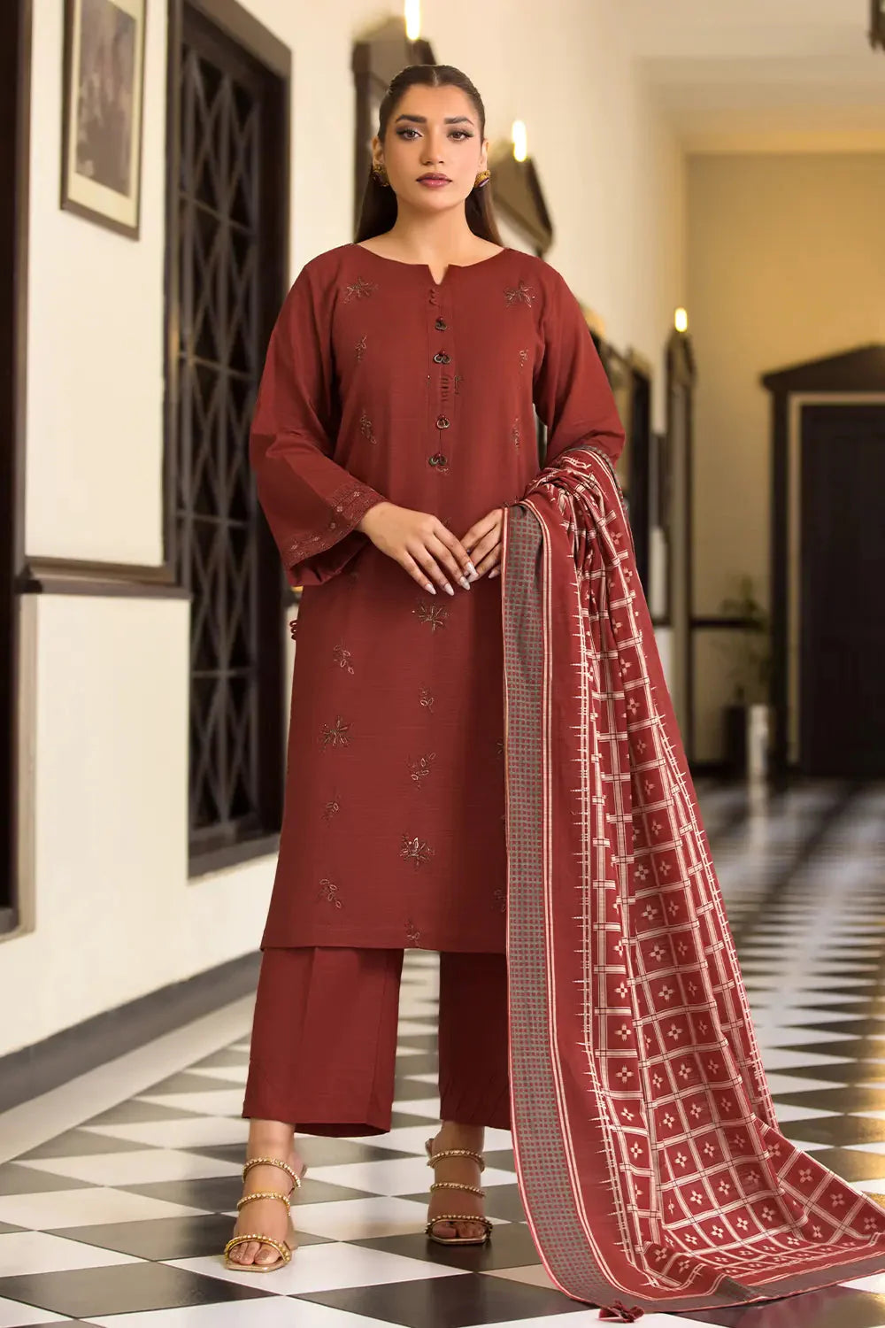 3PC Embroidered Unstitched Khaddar Suit KKE-2975 Embroidered KHAS STORES