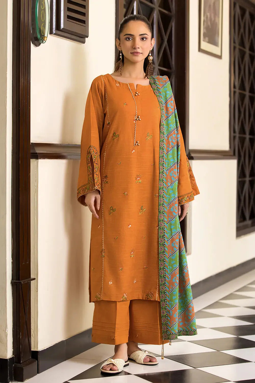 3PC Embroidered Unstitched Khaddar Suit KKE-2979 Embroidered KHAS STORES