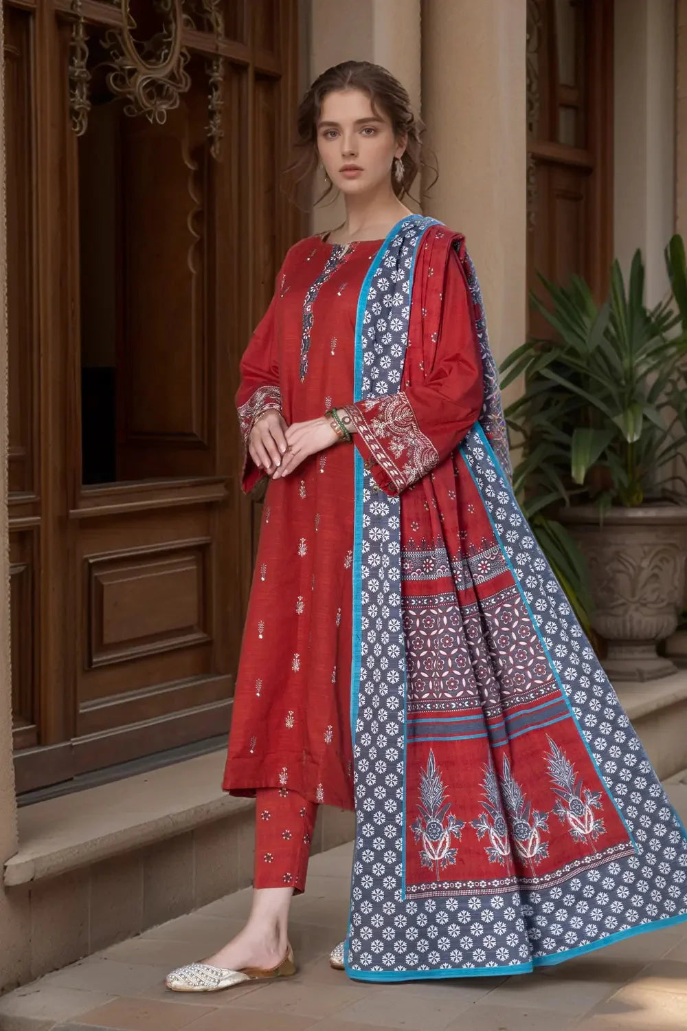 3PC Embroidered Unstitched Khaddar Suit KKE-2983 Embroidered KHAS STORES