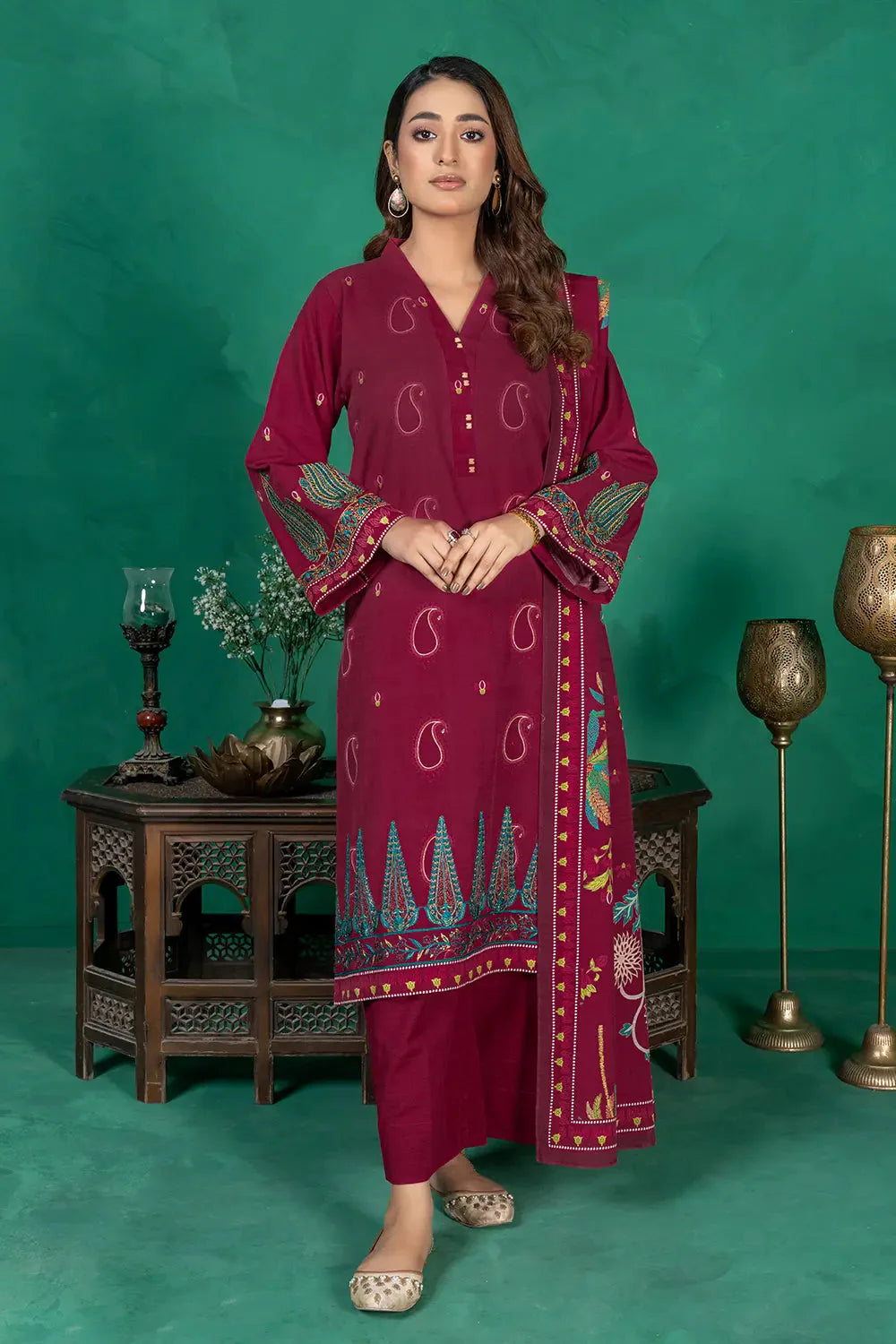 3PC Embroidered Unstitched Khaddar Suit KKE-3020 Embroidered KHAS STORES