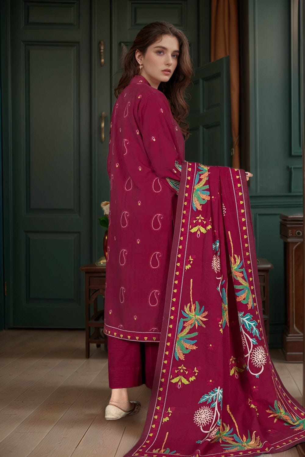 3PC Embroidered Unstitched Khaddar Suit KKE-3020 Embroidered KHAS STORES